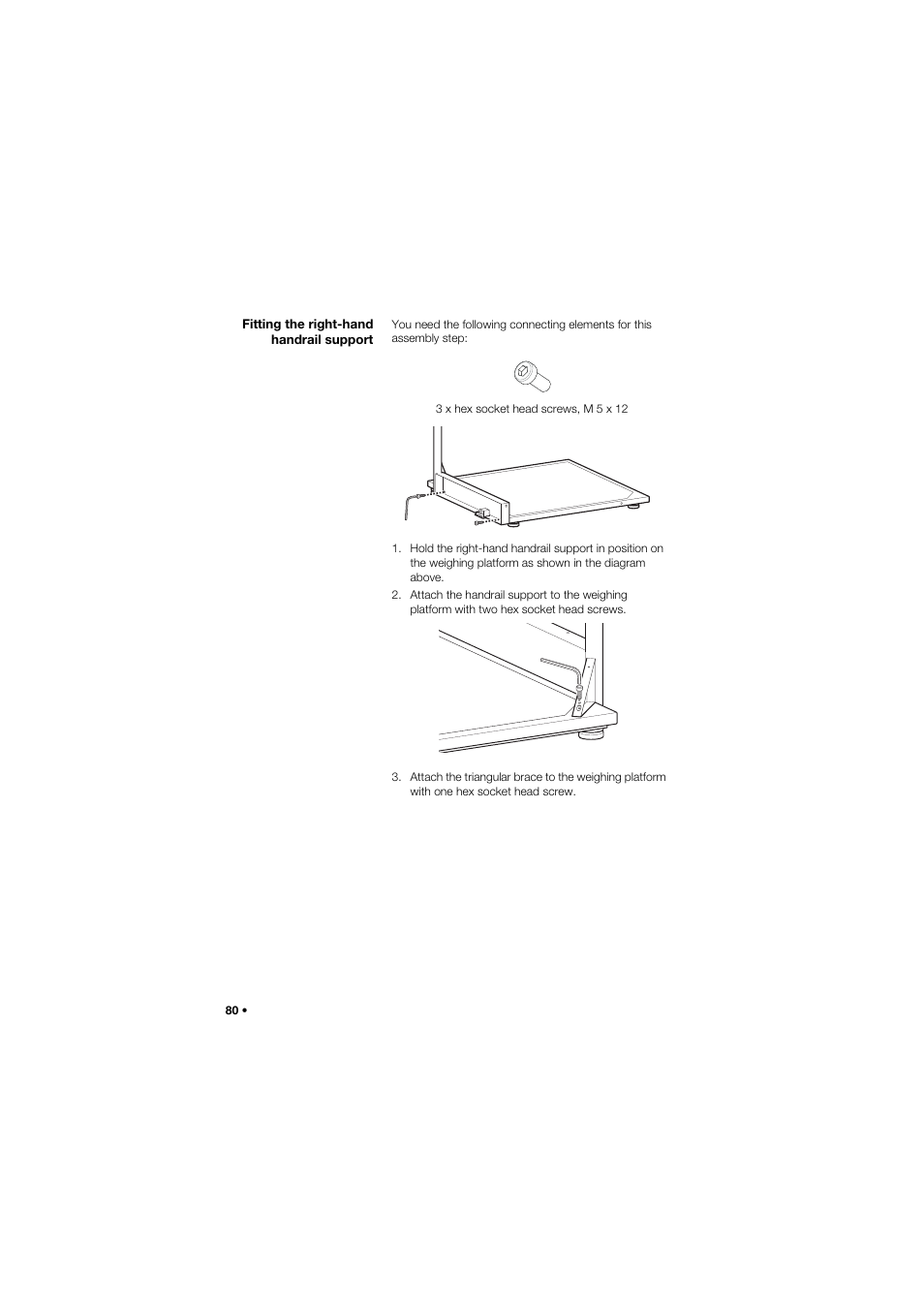 Fitting the right-hand handrail support | Seca 645 band_1 User Manual | Page 80 / 417