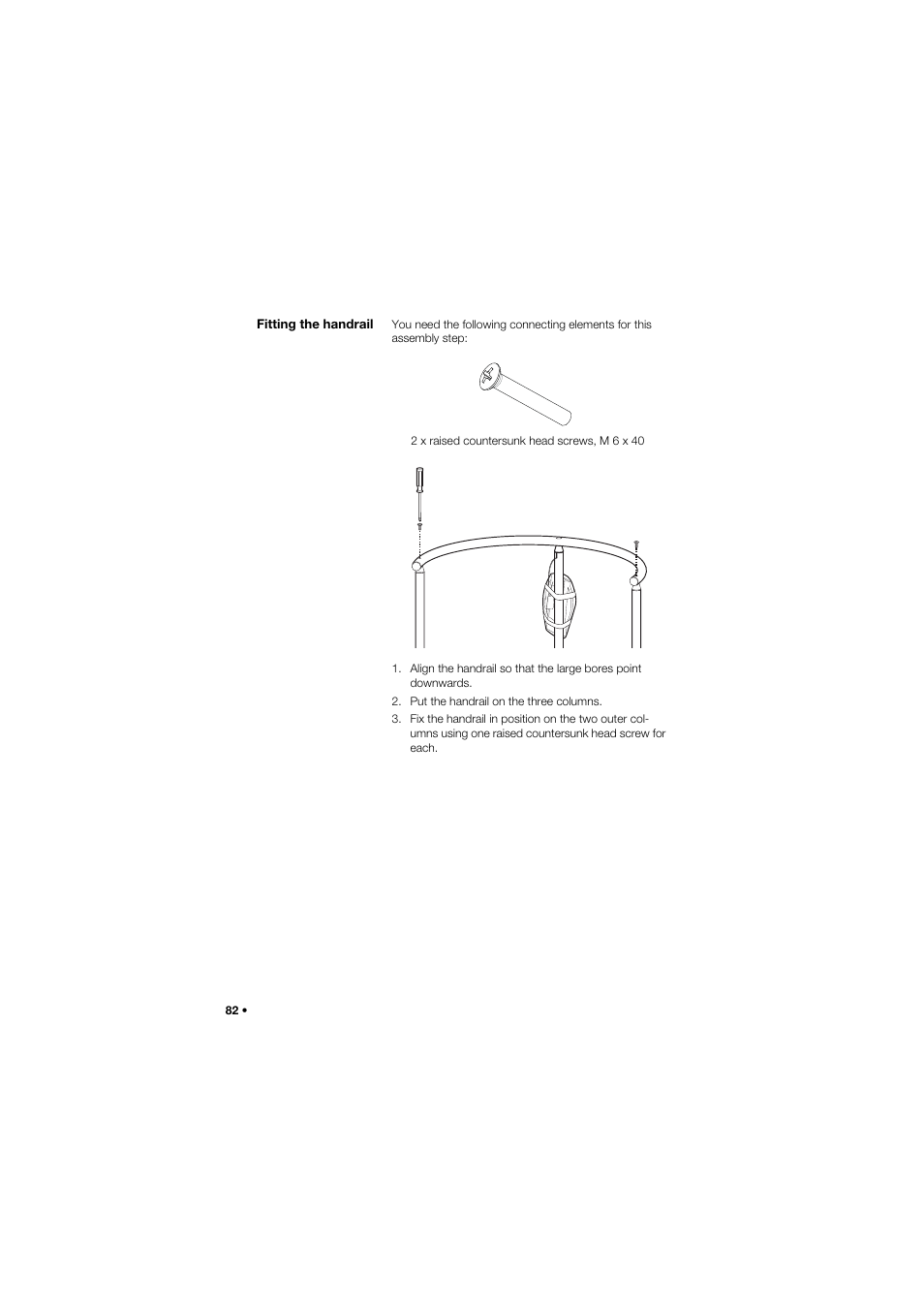 Fitting the handrail | Seca 645 band_1 User Manual | Page 82 / 417