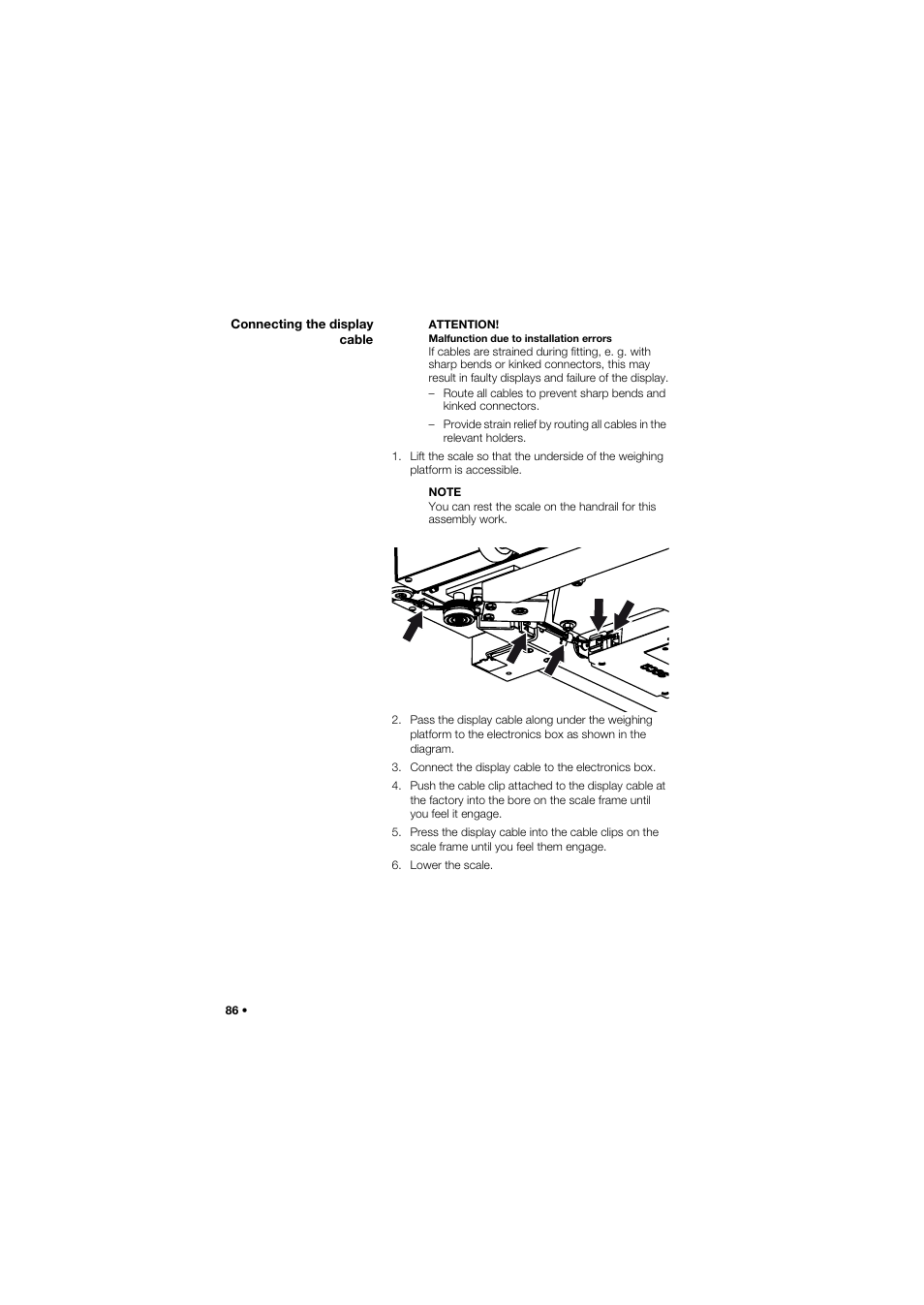 Connecting the display cable | Seca 645 band_1 User Manual | Page 86 / 417