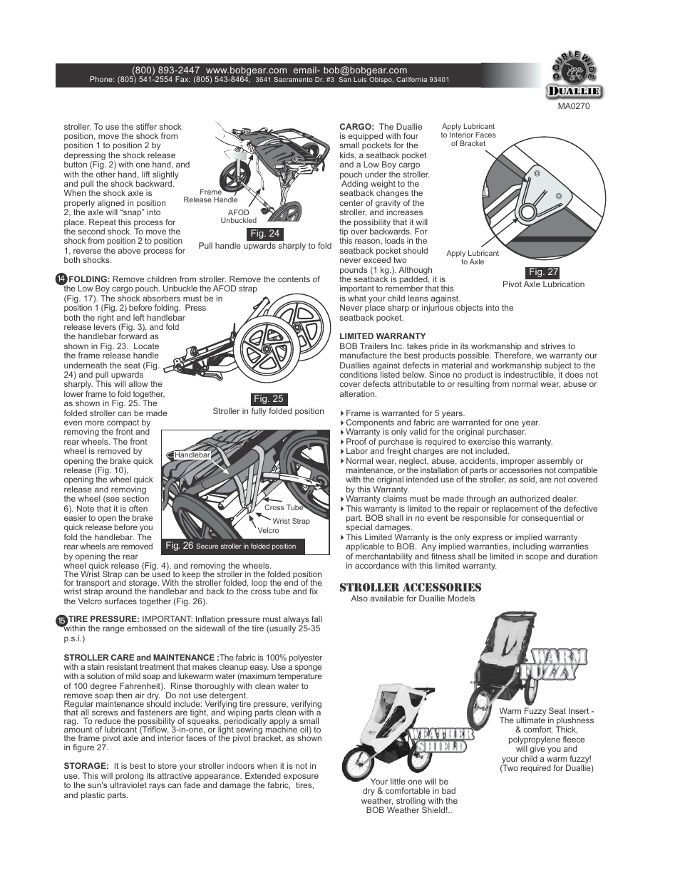 Stroller accessories | BOB MA0270 User Manual | Page 4 / 4