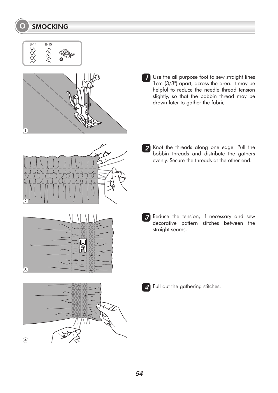 Smocking | SINGER H74 User Manual | Page 59 / 86