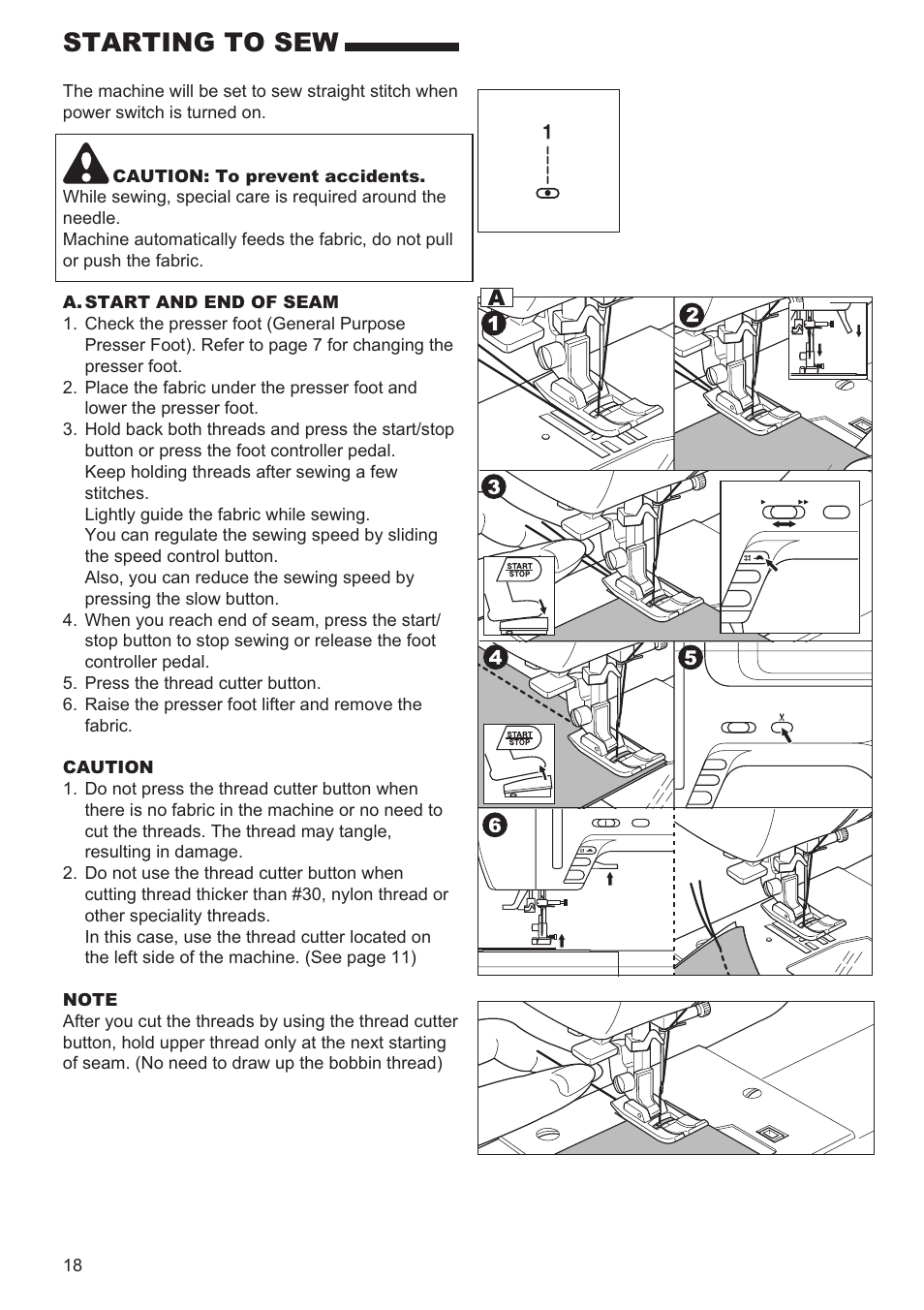 Starting to sew | SINGER 9970 User Manual | Page 18 / 60