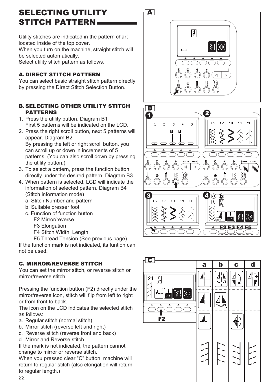 Selecting utility stitch pattern | SINGER 9970 User Manual | Page 22 / 60