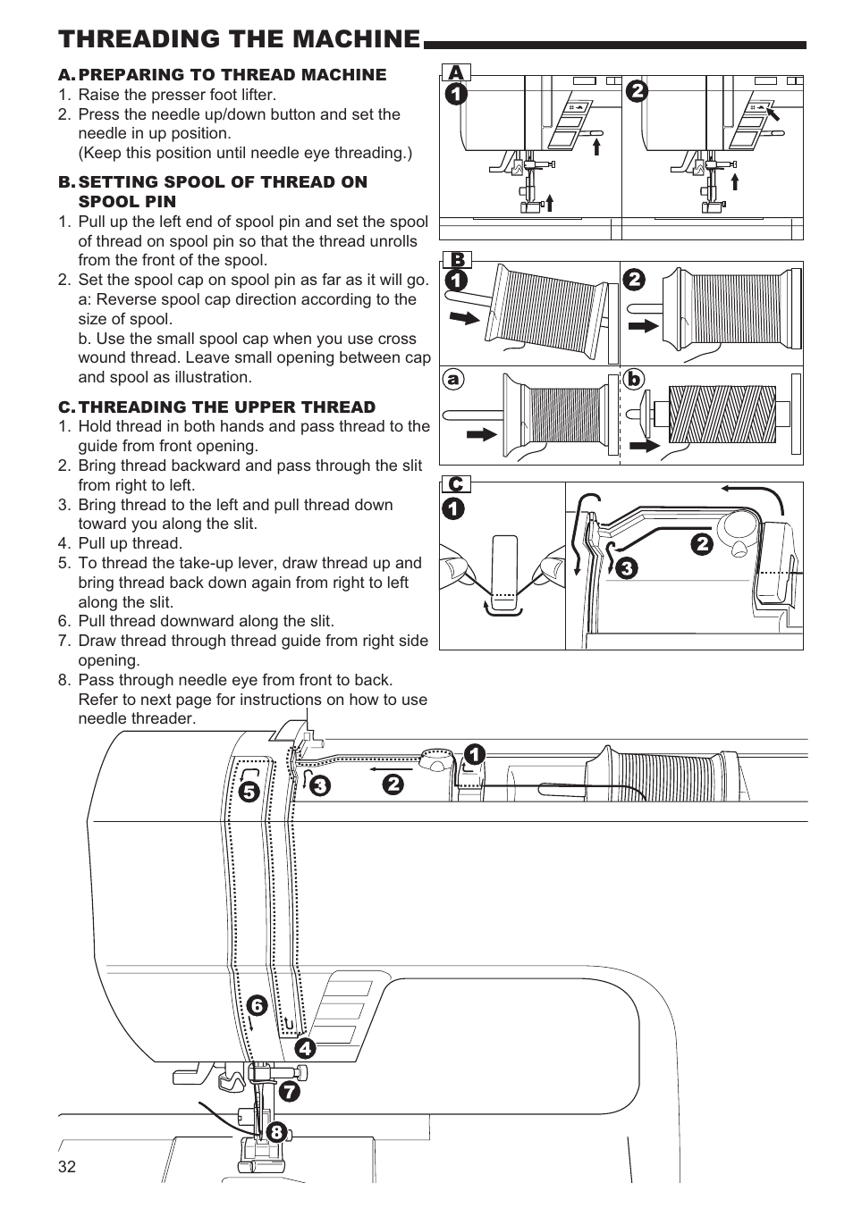 Threading the machine | SINGER 9960 QUANTUM STYLIST User Manual | Page 32 / 108