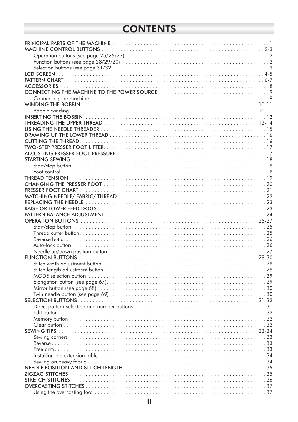 SINGER 9340 SIGNATURE User Manual | Page 4 / 91