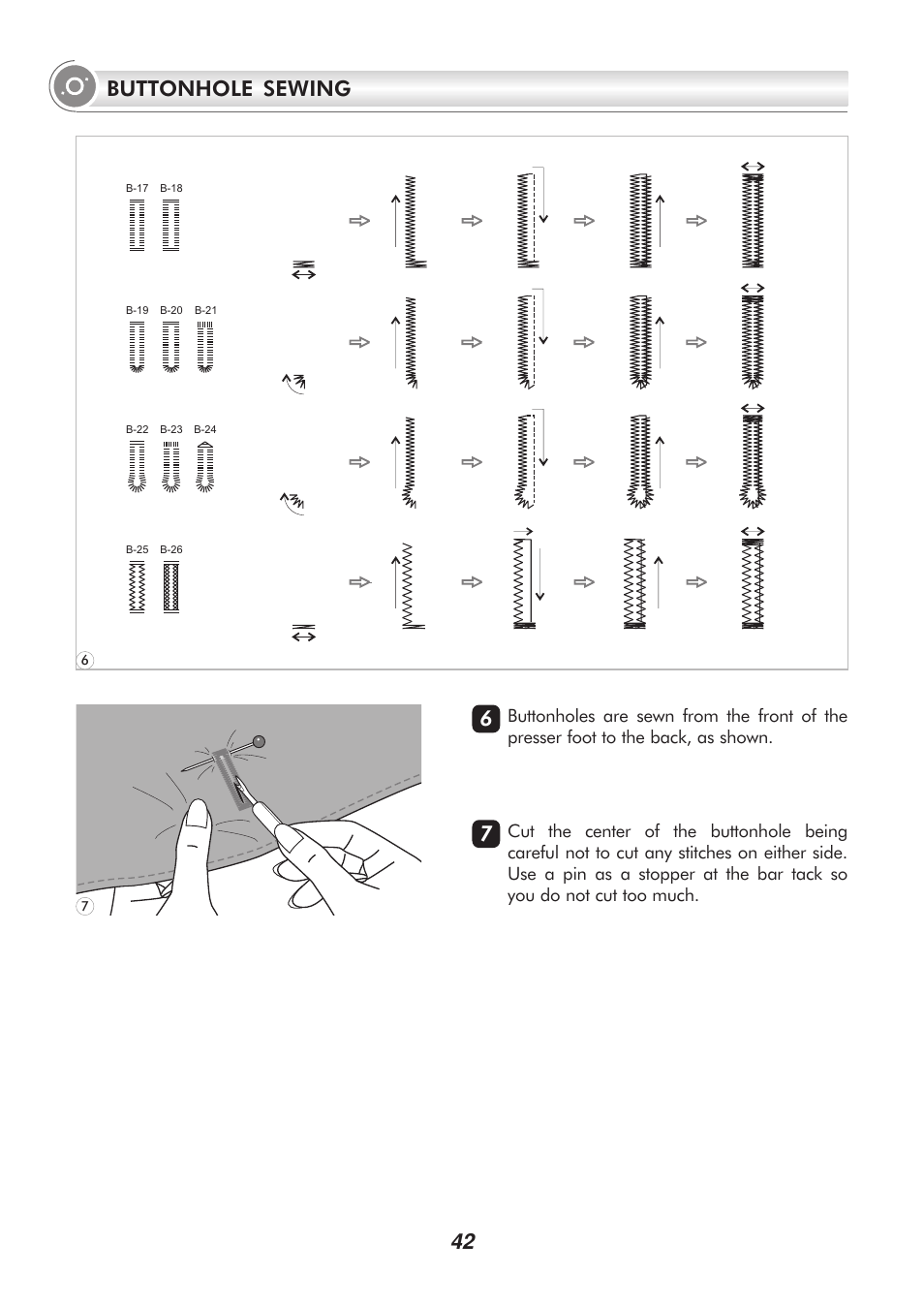 Buttonhole sewing | SINGER 9340 SIGNATURE User Manual | Page 47 / 91