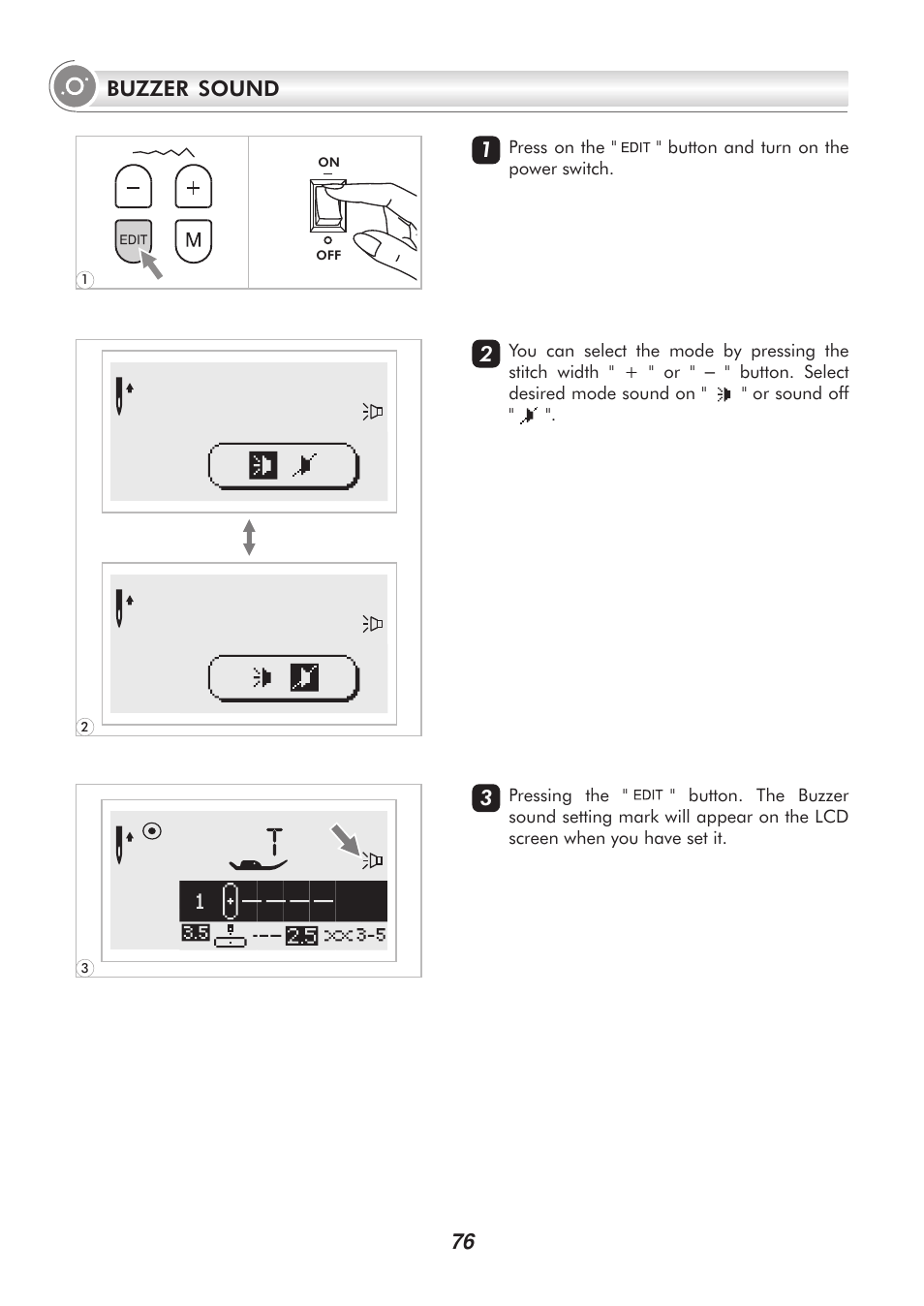 Buzzer sound | SINGER 9340 SIGNATURE User Manual | Page 81 / 91