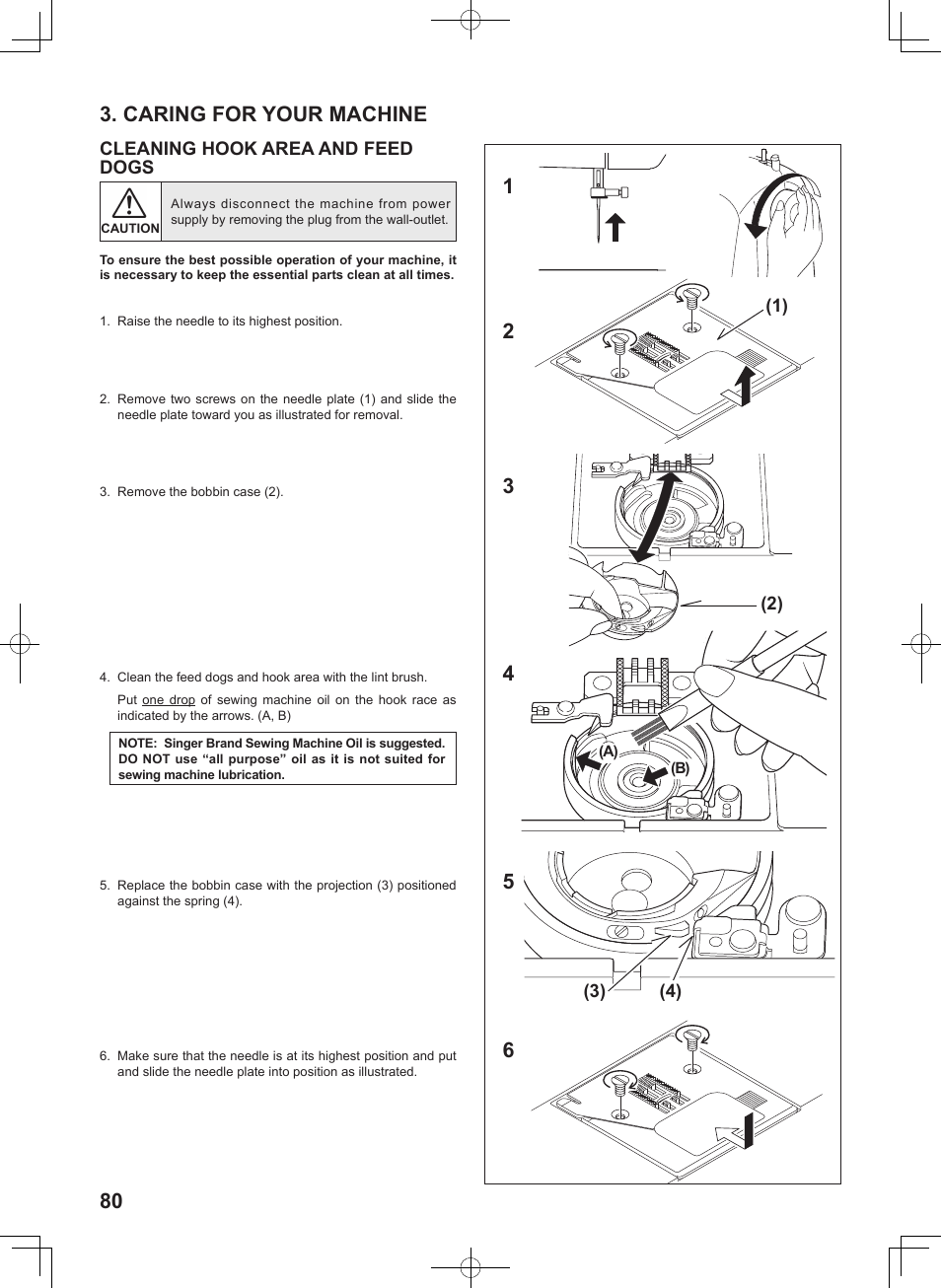 Caring for your machine | SINGER 8780 CURVY User Manual | Page 80 / 95