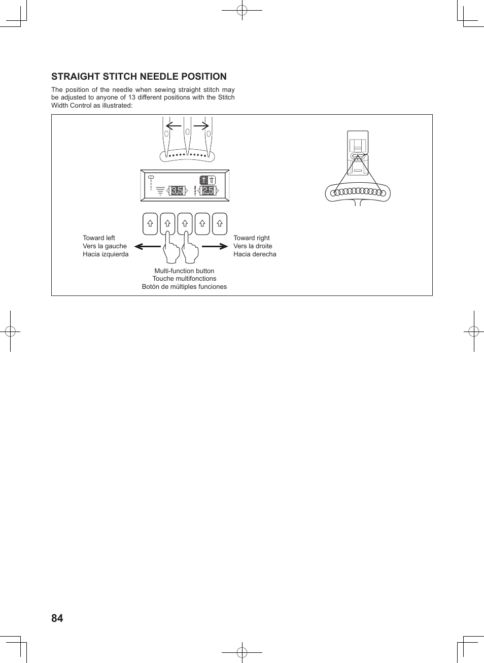 Straight stitch needle position | SINGER 8780 CURVY User Manual | Page 84 / 95