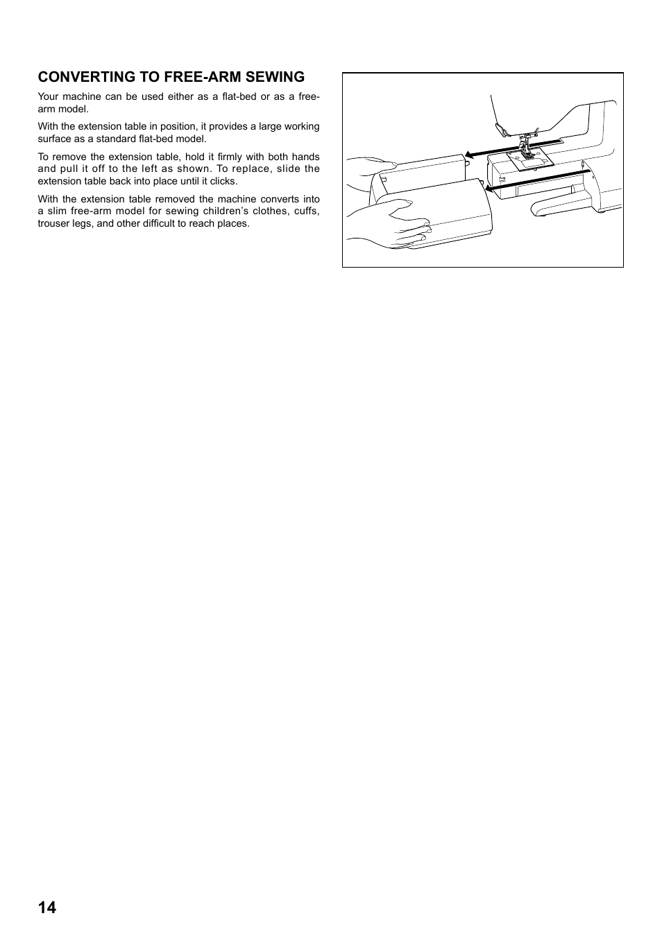 Converting to free-arm sewing | SINGER 8770 CURVY User Manual | Page 14 / 95