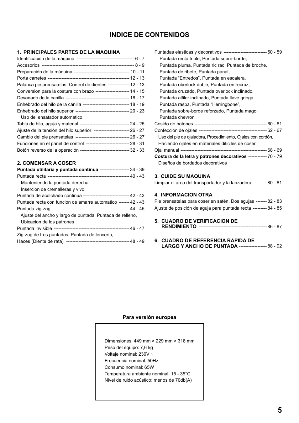 SINGER 8770 CURVY User Manual | Page 5 / 95
