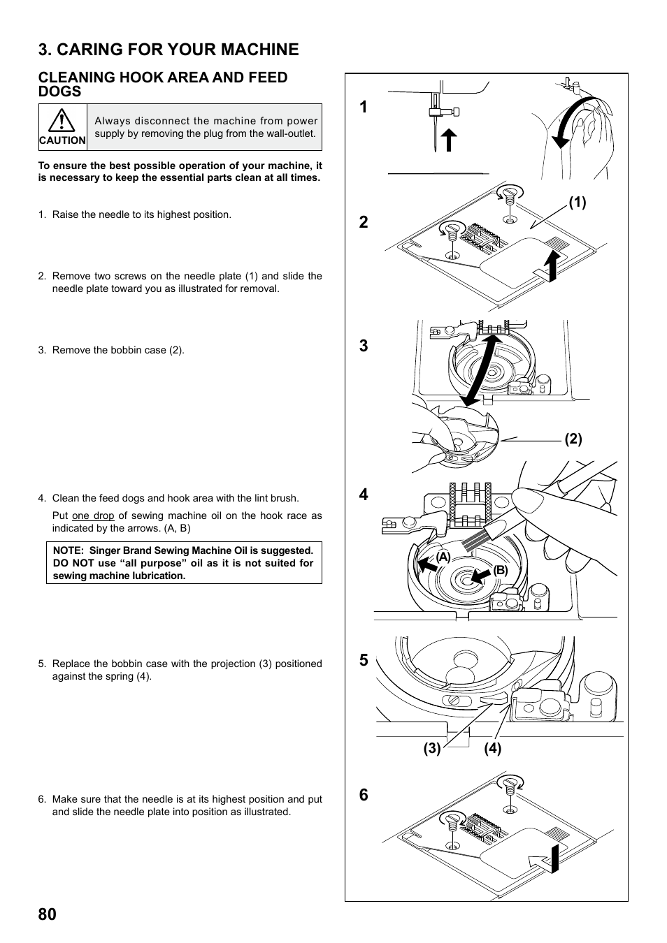 Caring for your machine | SINGER 8770 CURVY User Manual | Page 80 / 95