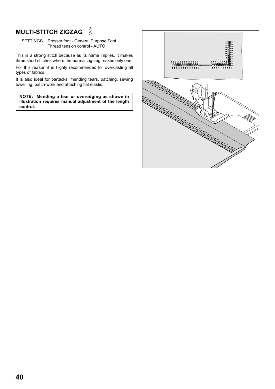 Multi-stitch zigzag | SINGER 8763 CURVY User Manual | Page 40 / 68