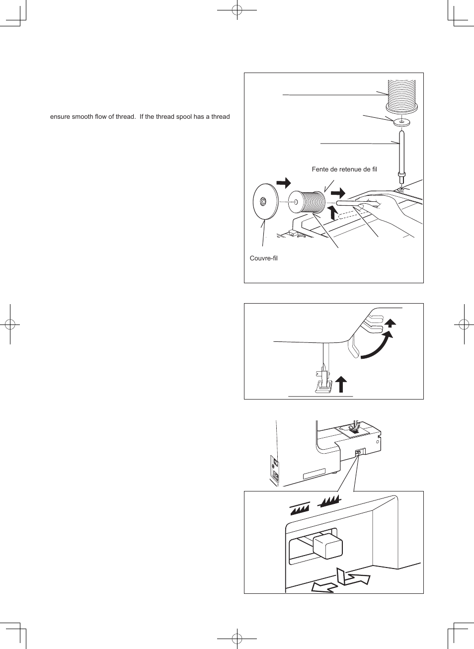 Presser foot lifter, Feed dog control, Vertical spool pin for large thread spool | SINGER 7470 CONFIDENCE User Manual | Page 12 / 94