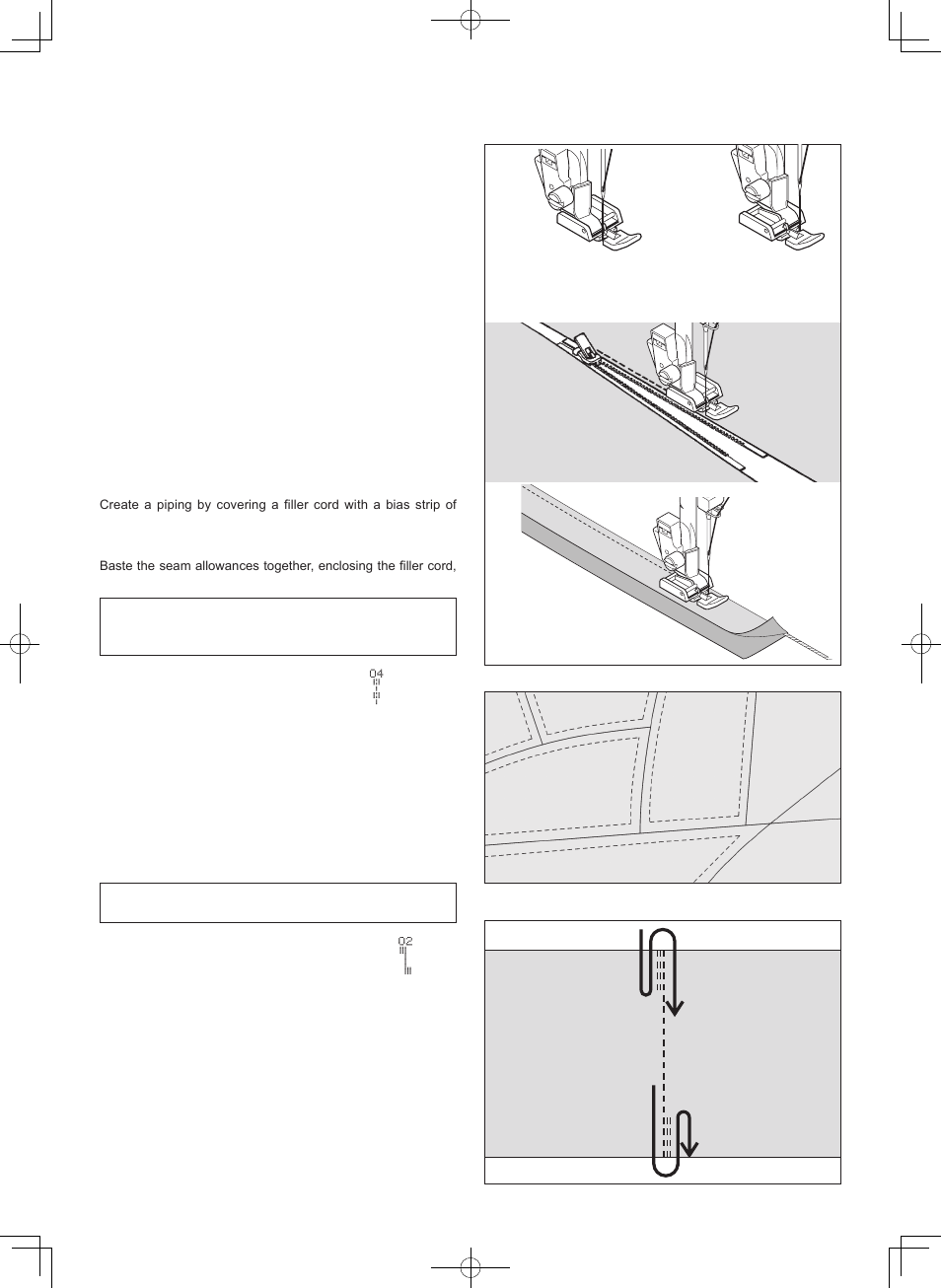 Inserting zippers and piping, Hand-look quilt stitch, Straight stitch with auto tie-off function | SINGER 7470 CONFIDENCE User Manual | Page 42 / 94