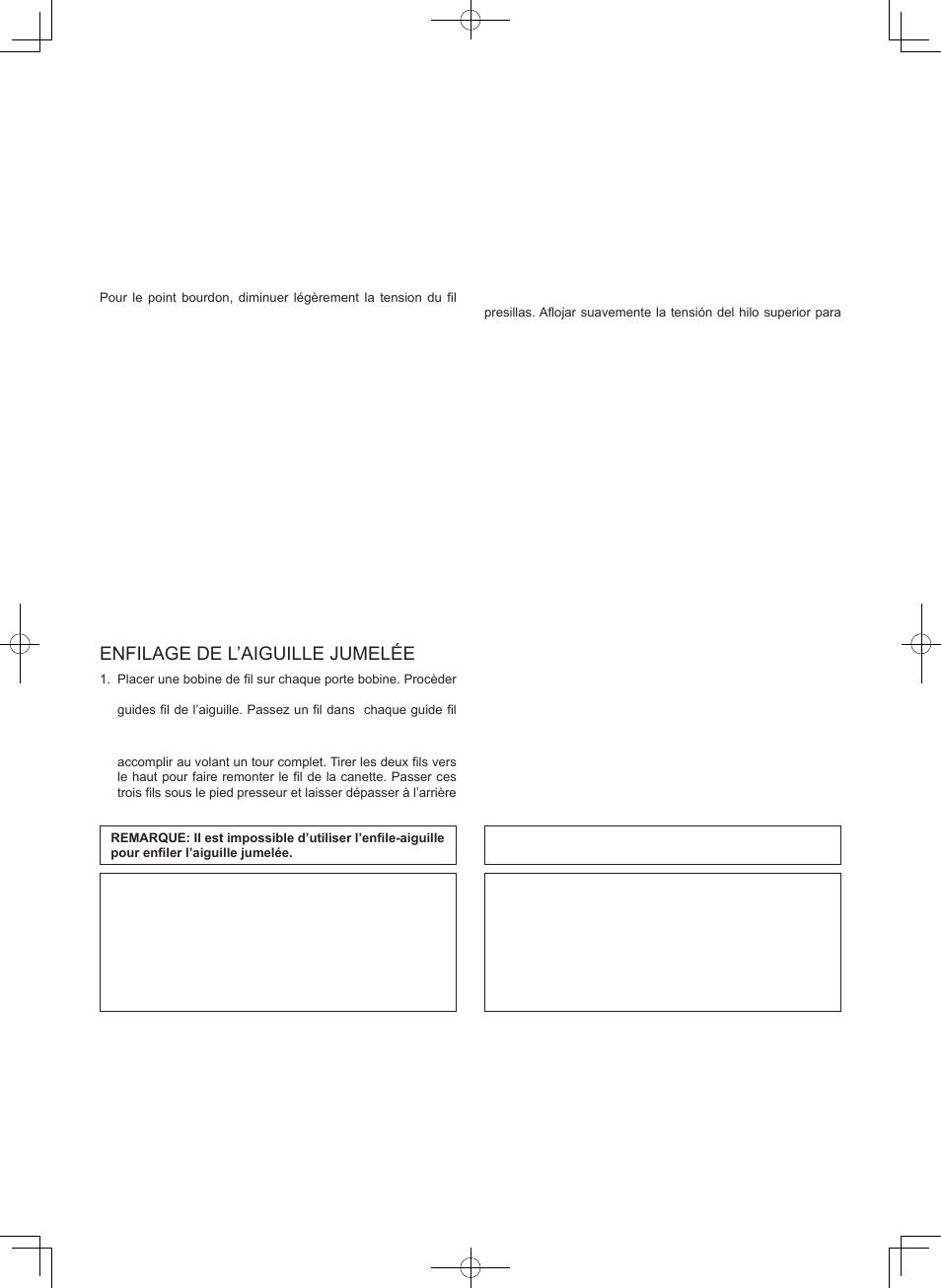 Autres renseignements 4. informacion otra, Pied pour point bourdon, Pie prensatelas para coser en saten | Aiguille jumelée, Enfilage de l’aiguille jumelée, Dos agujas, Enhebrado de dos agujas | SINGER 7470 CONFIDENCE User Manual | Page 83 / 94