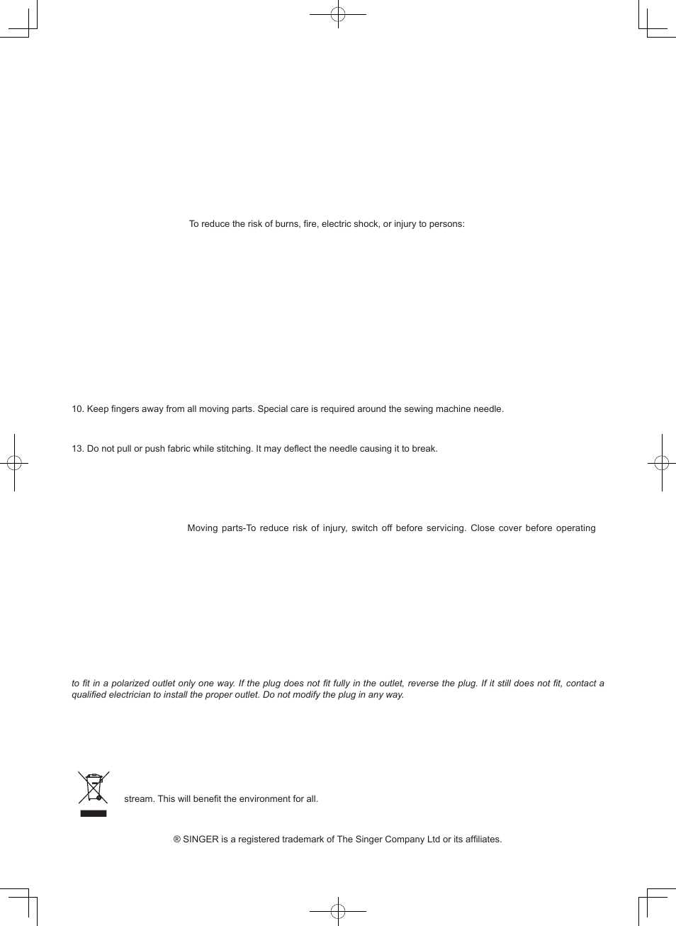 Important safety instructions, Warning, Caution- save these instructions | Danger | SINGER 7470 CONFIDENCE User Manual | Page 94 / 94