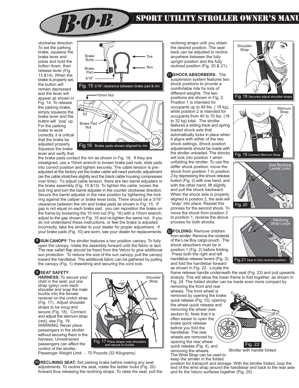 Sport utility stroller owners manu | BOB MA0201 User Manual | Page 3 / 4