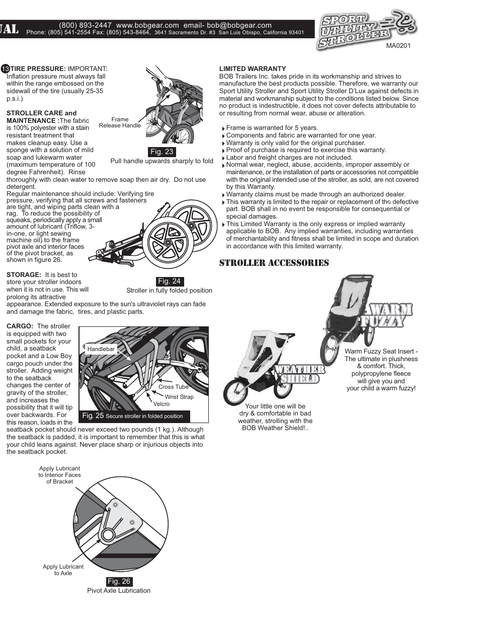 Stroller accessories | BOB MA0201 User Manual | Page 4 / 4