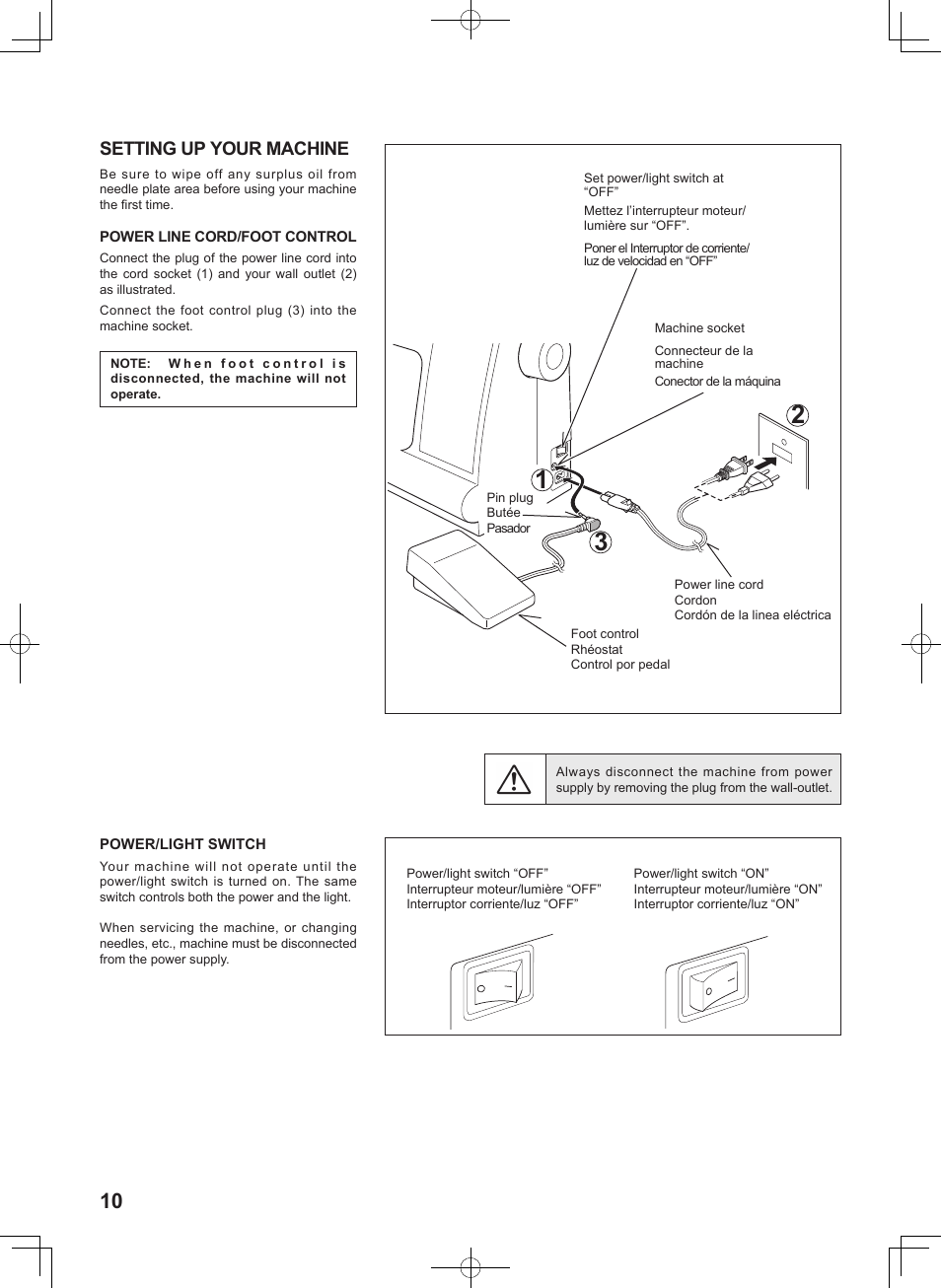 Setting up your machine | SINGER 7467S CONFIDENCE STYLIST User Manual | Page 12 / 88