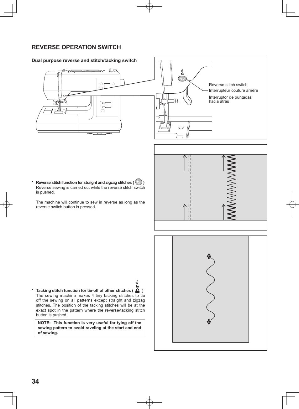 Reverse operation switch | SINGER 7467S CONFIDENCE STYLIST User Manual | Page 36 / 88