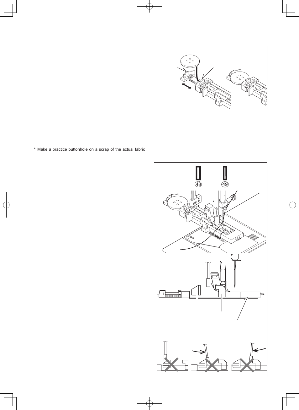 Sewing a buttonhole using buttonhole foot, Procedure | SINGER 7465 CONFIDENCE User Manual | Page 68 / 82