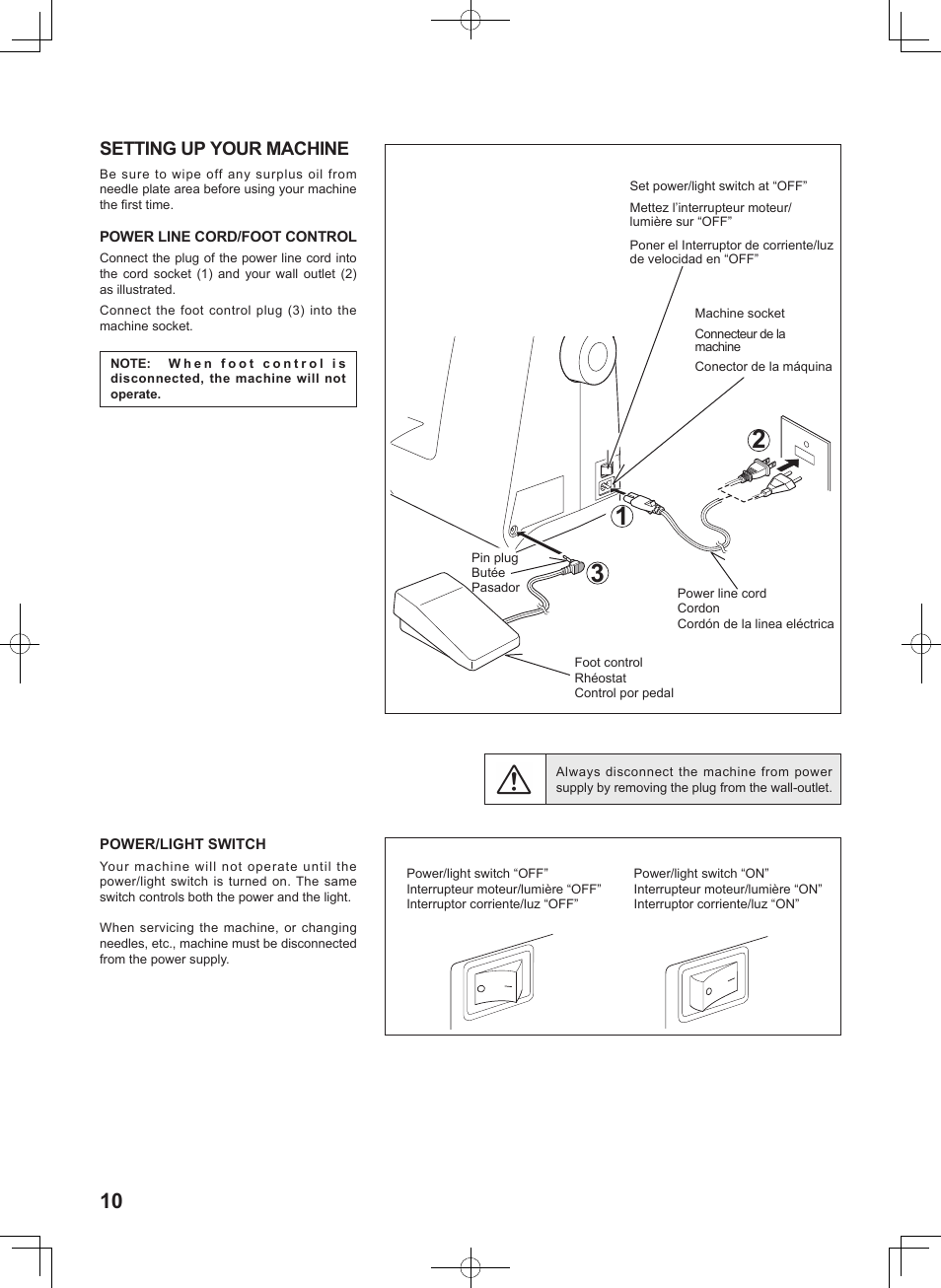 Setting up your machine | SINGER 7256 FASHION MATE Instruction Manual User Manual | Page 10 / 74