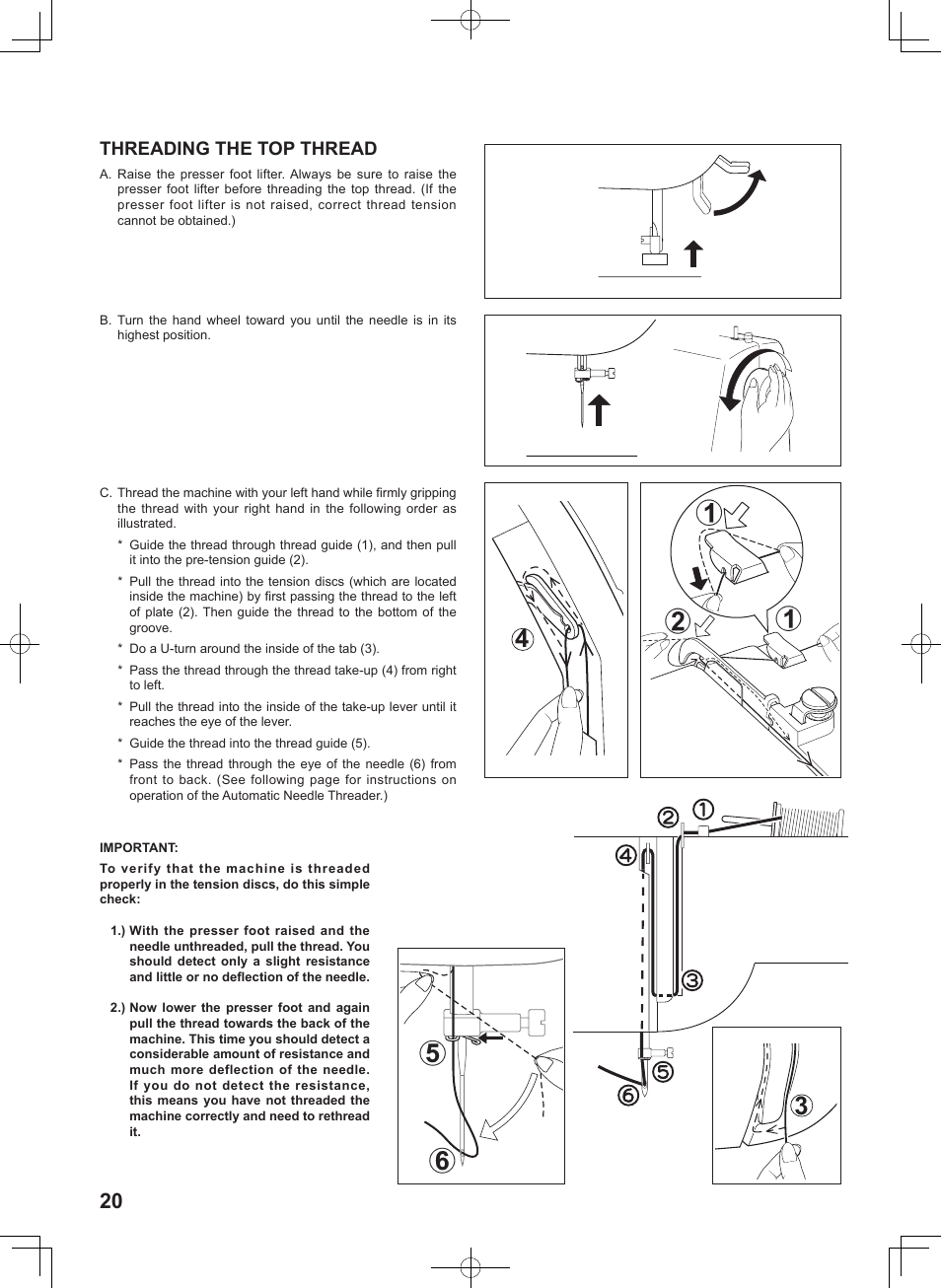 Threading the top thread | SINGER 7256 FASHION MATE Instruction Manual User Manual | Page 20 / 74