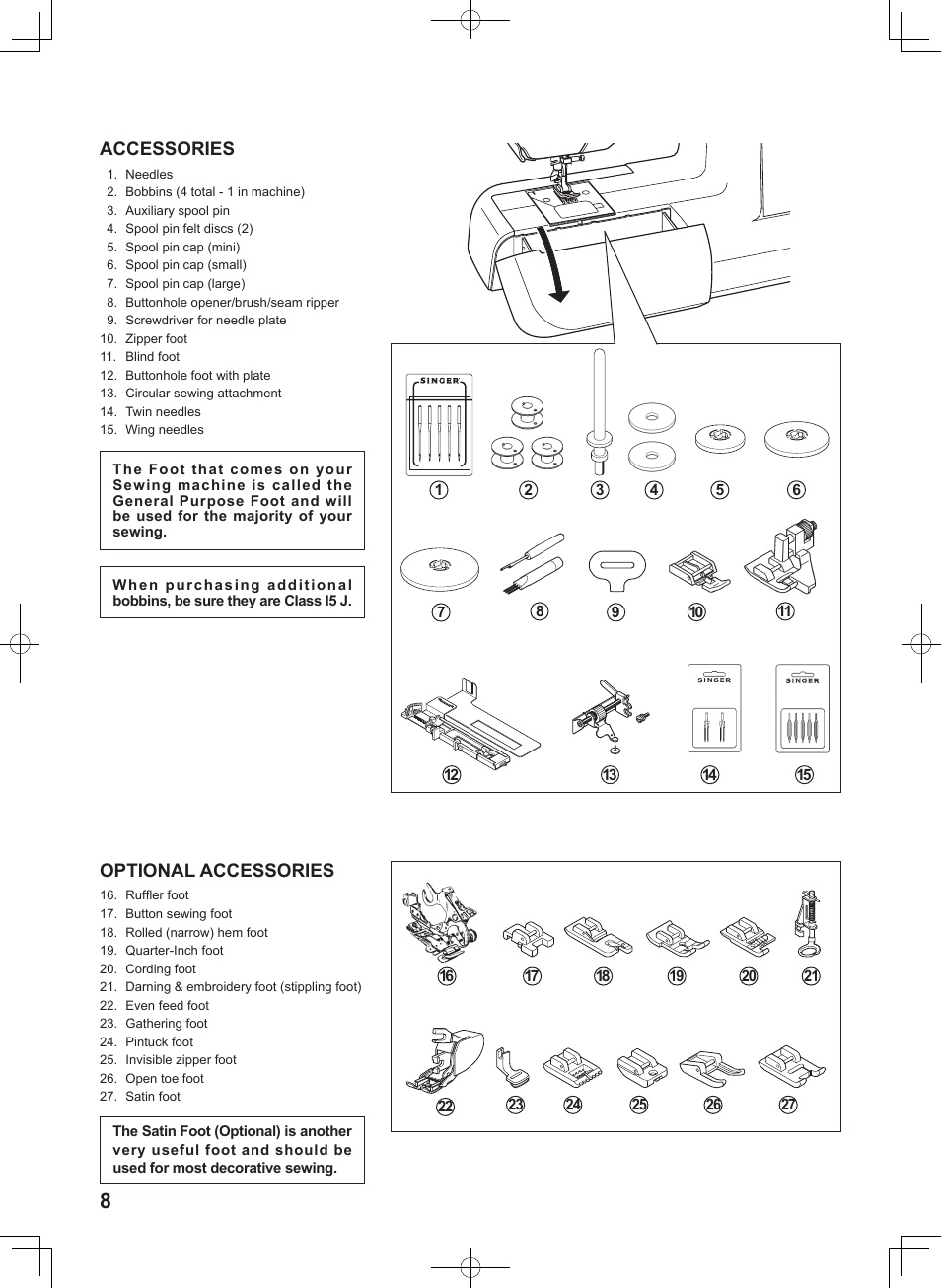 SINGER 5625 STYLIST II User Manual | Page 10 / 96