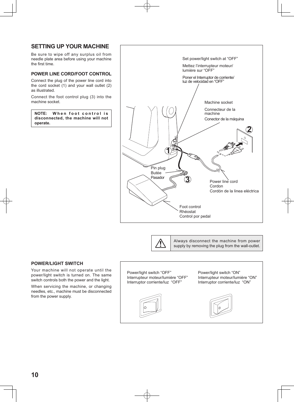 Setting up your machine | SINGER 5625 STYLIST II User Manual | Page 12 / 96
