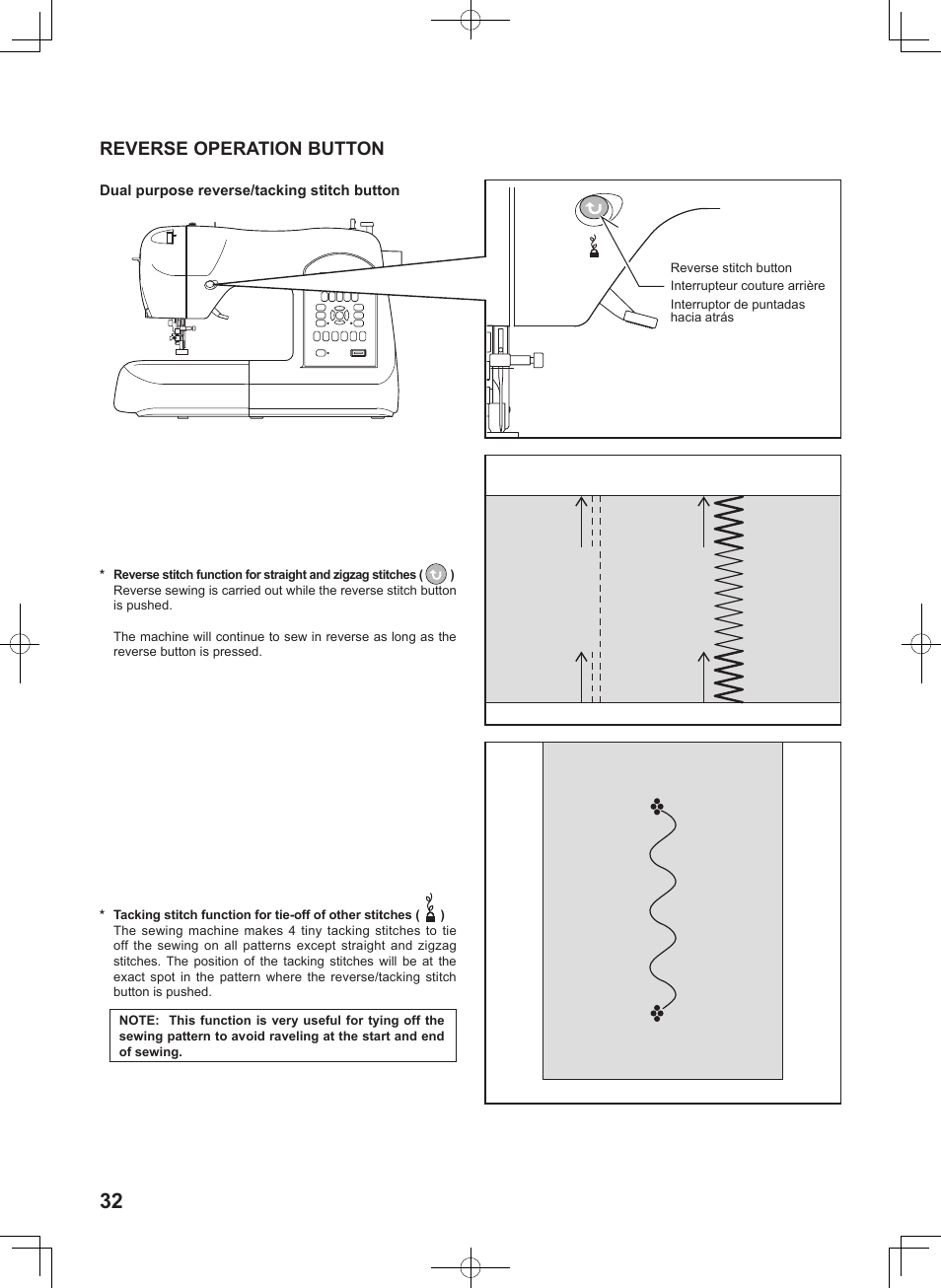 Reverse operation button | SINGER 5625 STYLIST II User Manual | Page 34 / 96