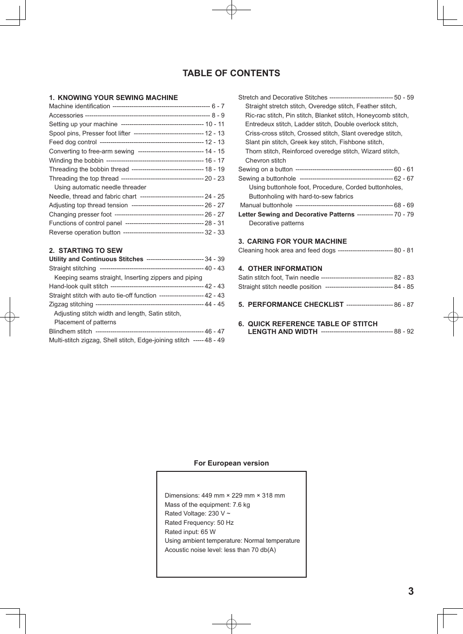 SINGER 5625 STYLIST II User Manual | Page 5 / 96