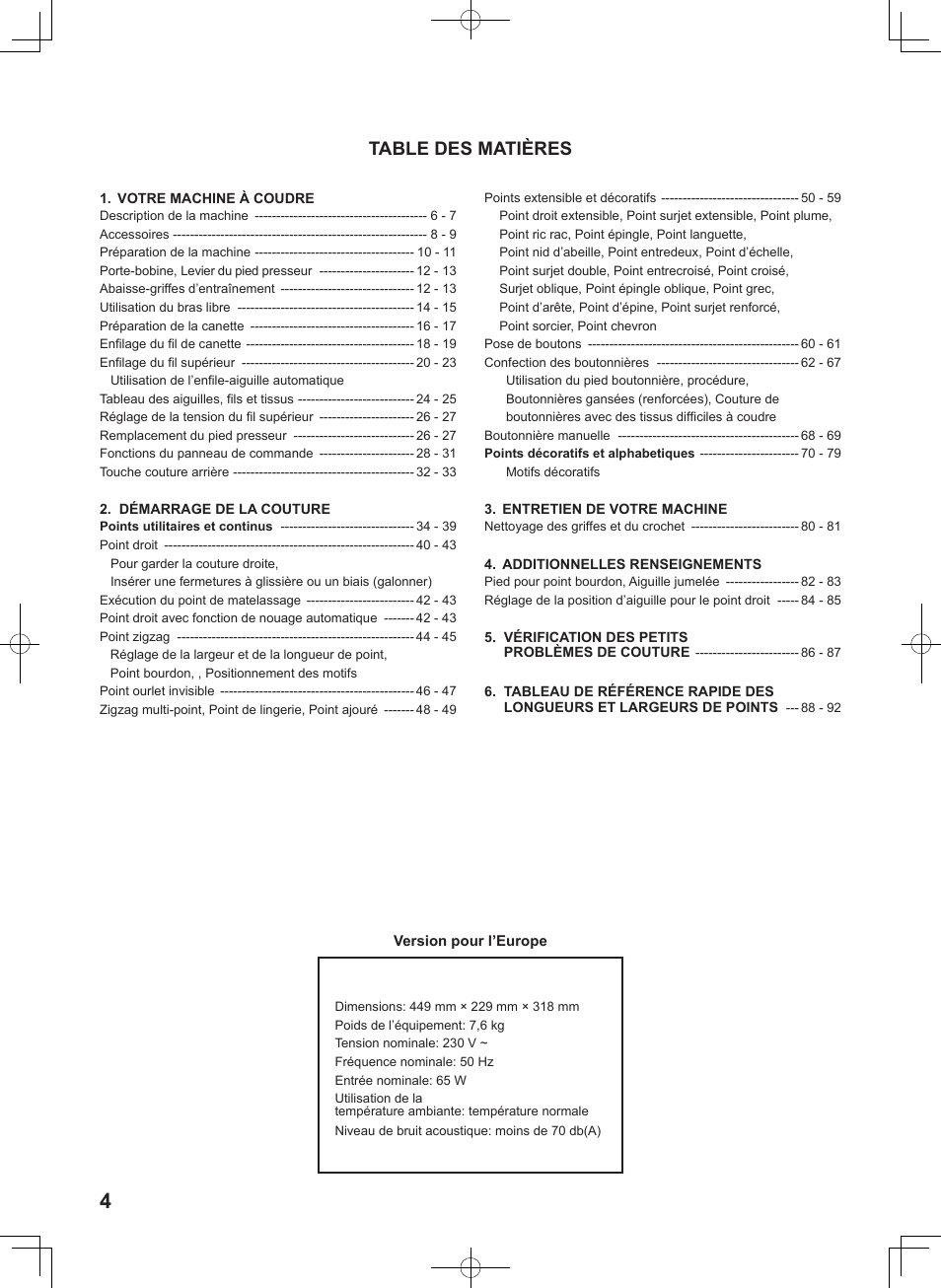 SINGER 5625 STYLIST II User Manual | Page 6 / 96