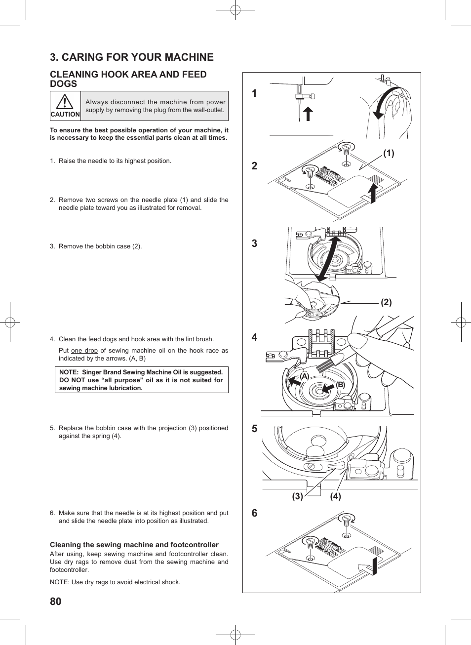 Caring for your machine | SINGER 5625 STYLIST II User Manual | Page 82 / 96