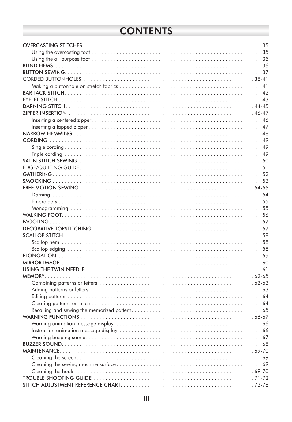 SINGER 2010 SUPERB Professional Instruction Manual User Manual | Page 5 / 84