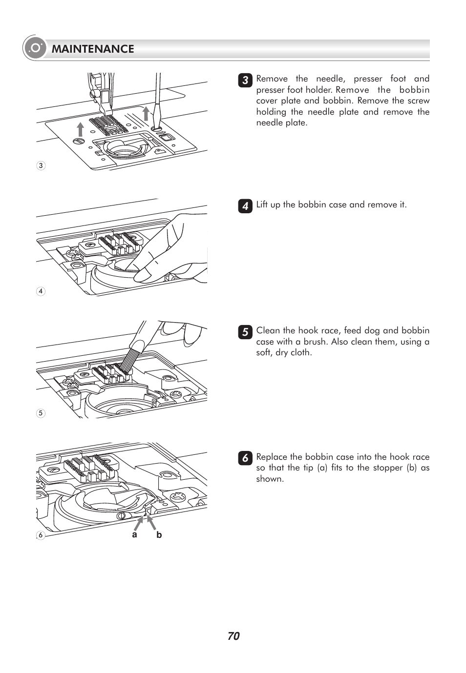 70 maintenance | SINGER 2010 SUPERB Professional Instruction Manual User Manual | Page 75 / 84