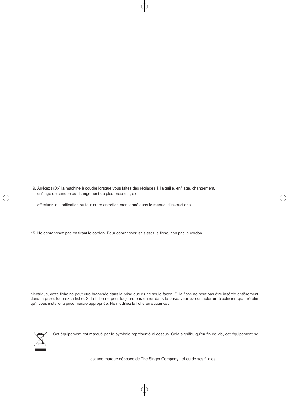 Conservez ces instructions | SINGER 2009 ATHENA User Manual | Page 3 / 68