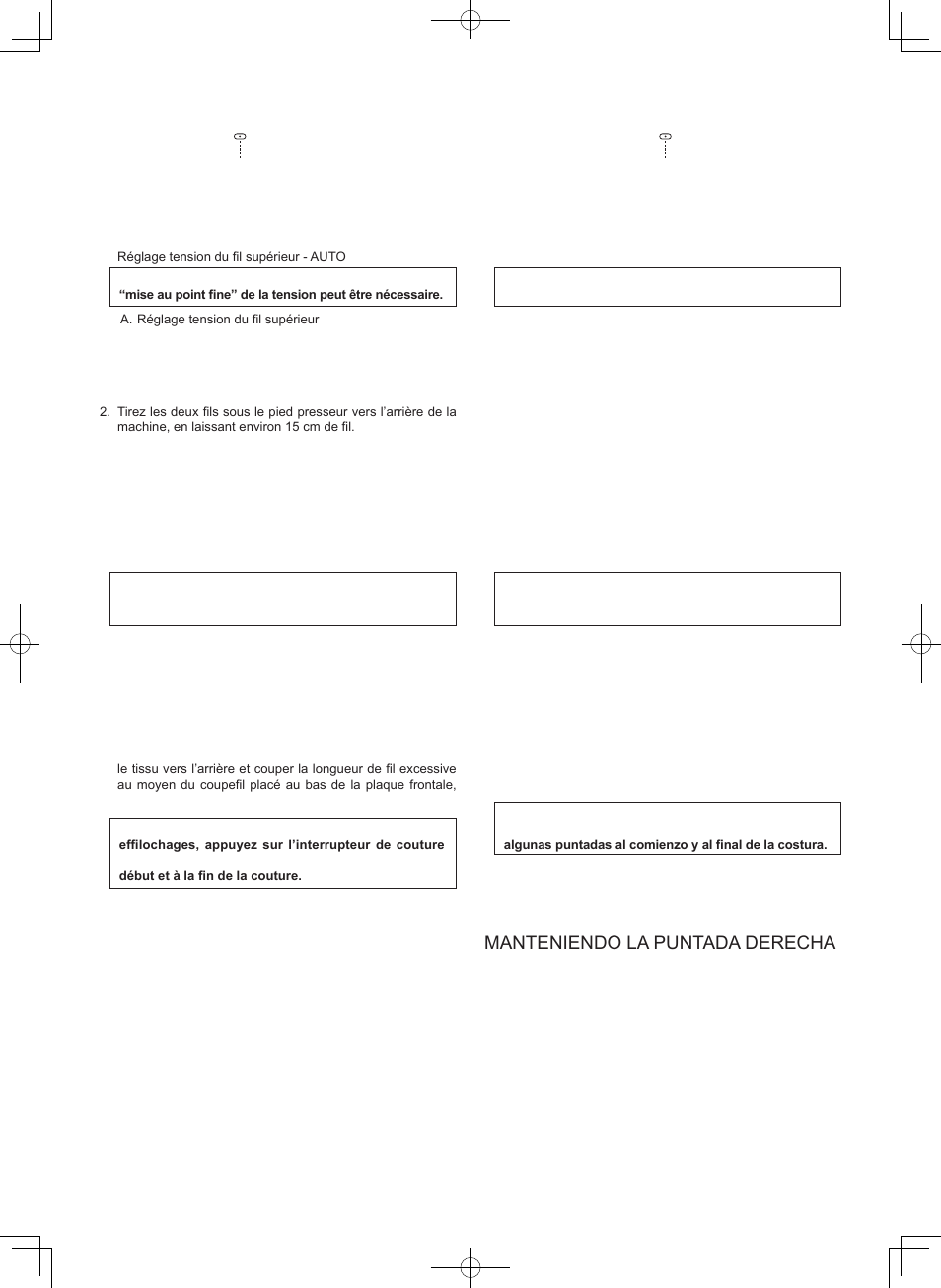 Point droit, Puntada recta, Pour garder la couture droite | Manteniendo la puntada derecha | SINGER 2009 ATHENA User Manual | Page 35 / 68