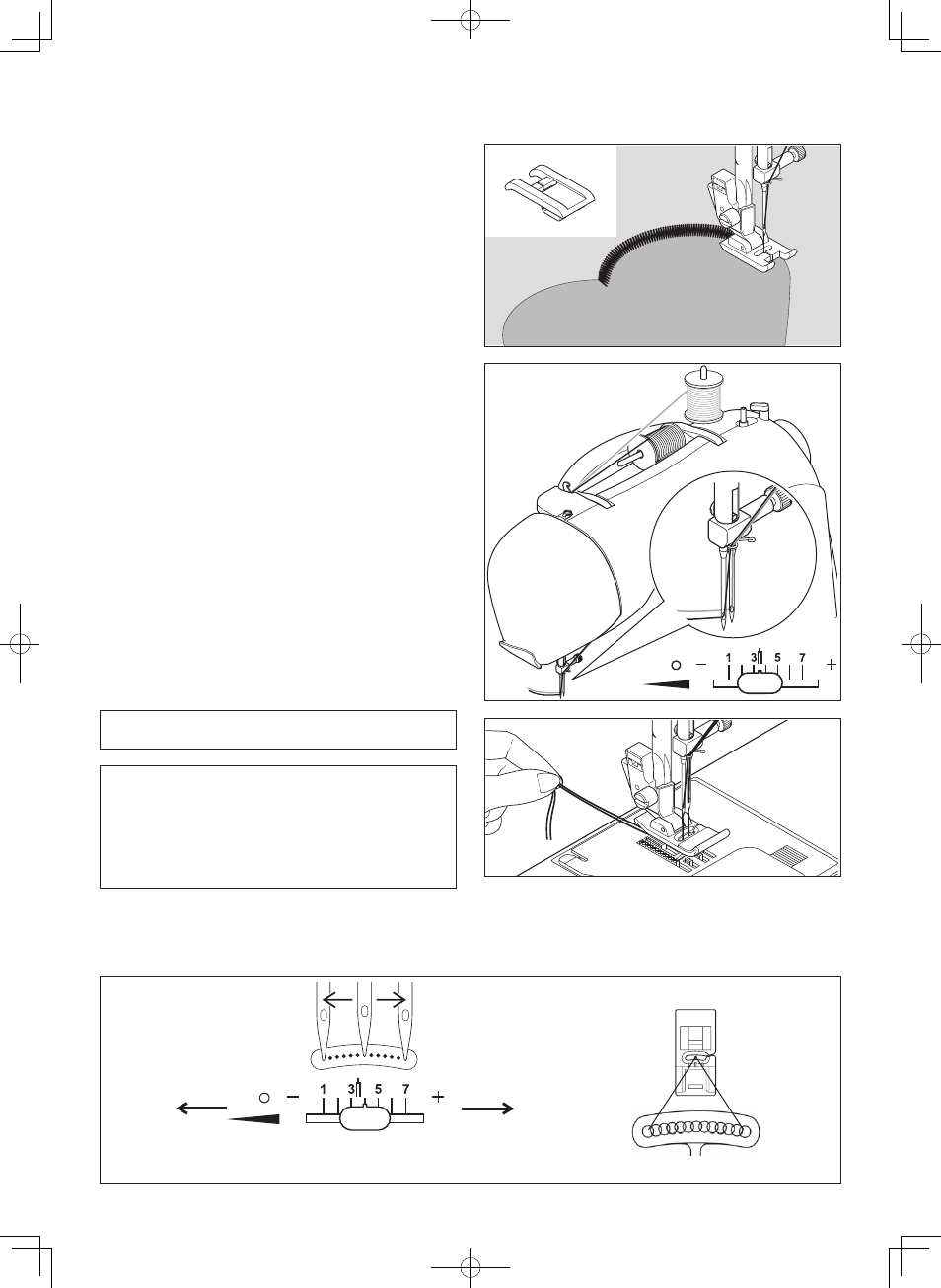 Other information, Satin stitch foot, Twin needle (optional) | Threading the twin needle, Straight stitch needle position | SINGER 2009 ATHENA User Manual | Page 64 / 68