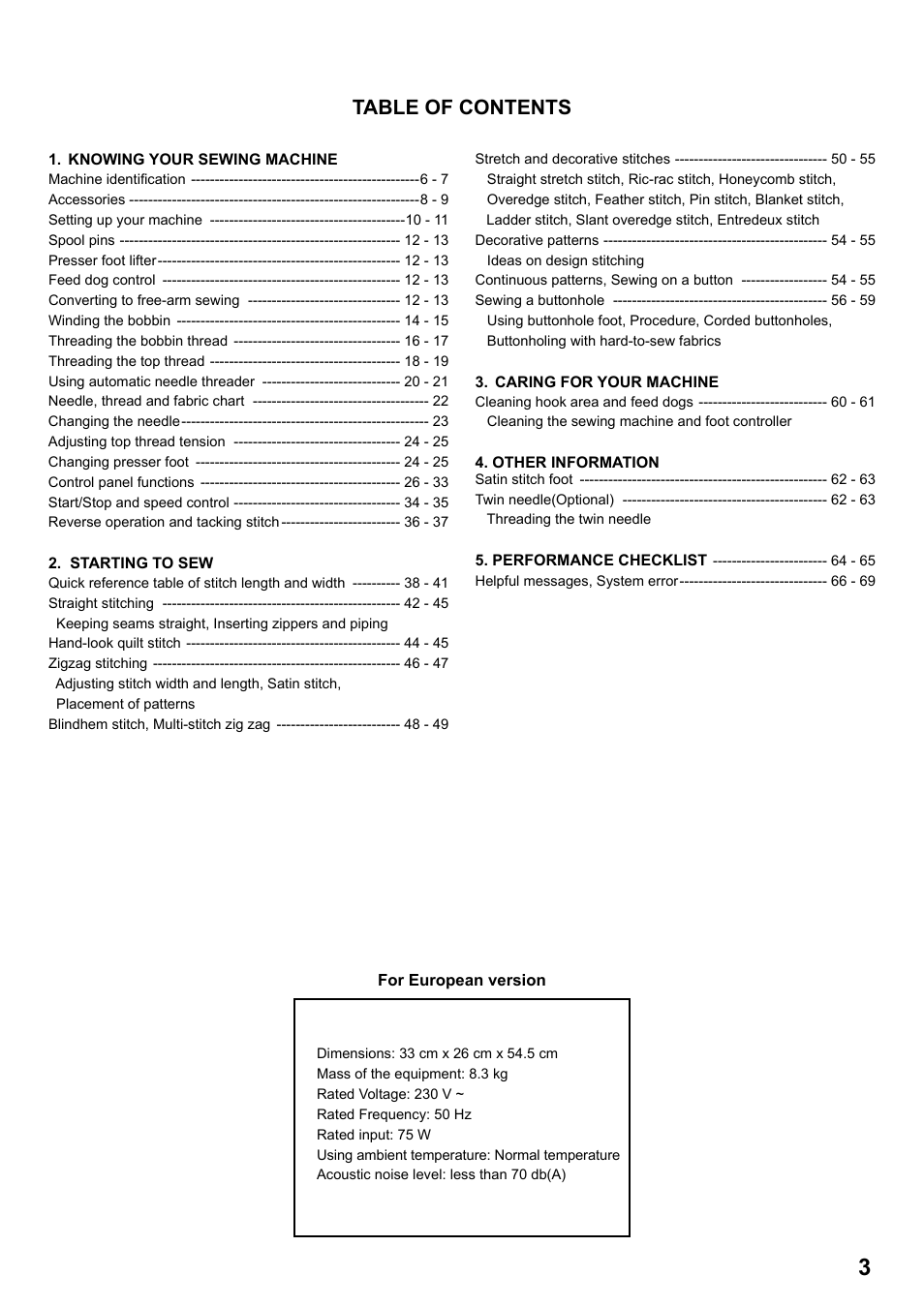SINGER 1 ONE Plus Instruction Manual User Manual | Page 5 / 72