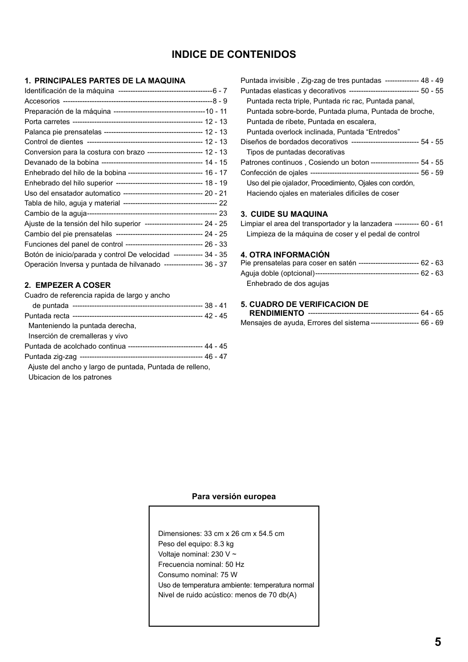 SINGER 1 ONE Plus Instruction Manual User Manual | Page 7 / 72
