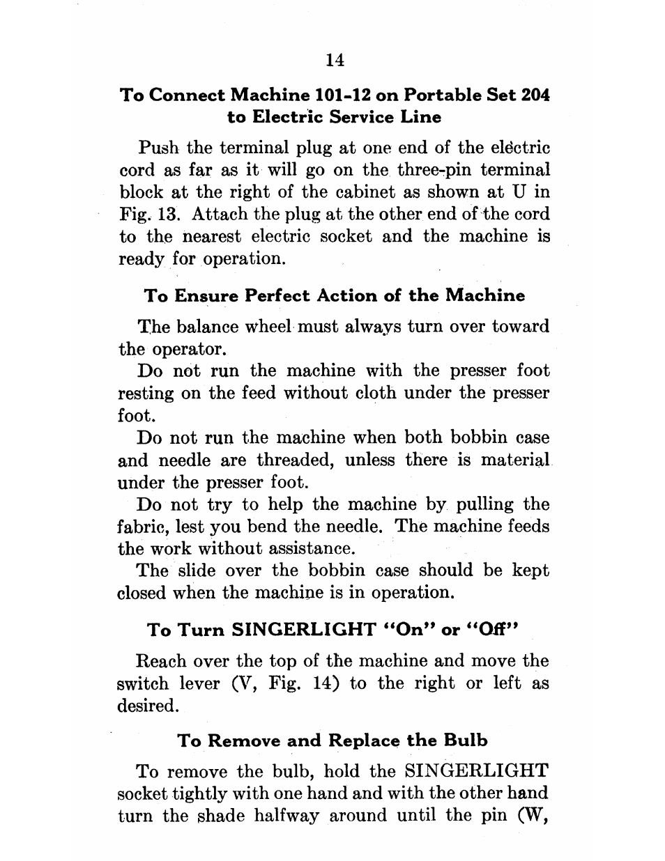 SINGER 101-12 User Manual | Page 16 / 54