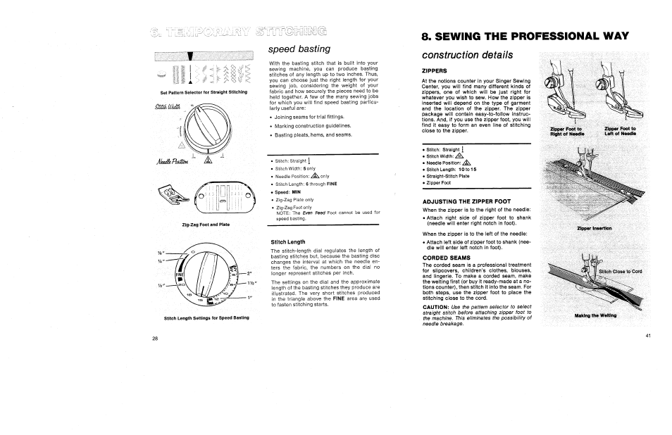 Speed basting, Stitch length | SINGER 1030 Creative Touch User Manual | Page 34 / 77