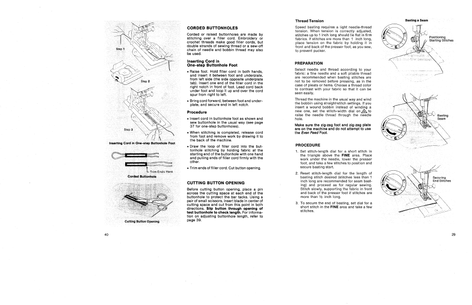 Preparation, Procedure | SINGER 1030 Creative Touch User Manual | Page 35 / 77