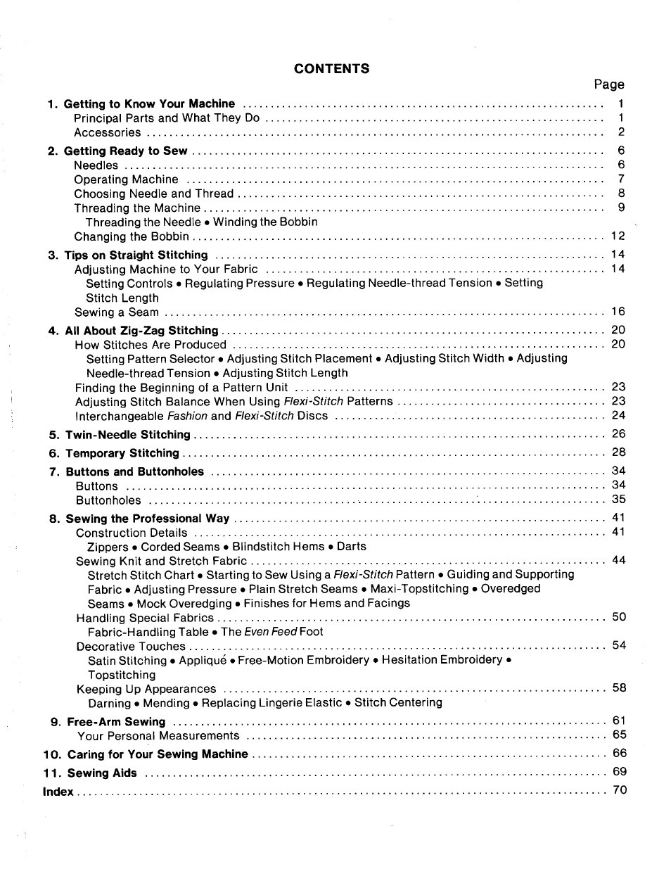 SINGER 1030 Creative Touch User Manual | Page 5 / 77
