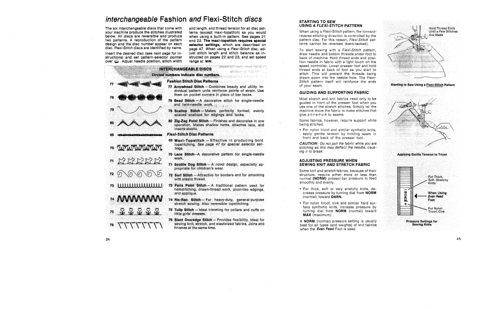 Starting to sew, Guiding and supporting fabric | SINGER 1030 Creative Touch User Manual | Page 51 / 77