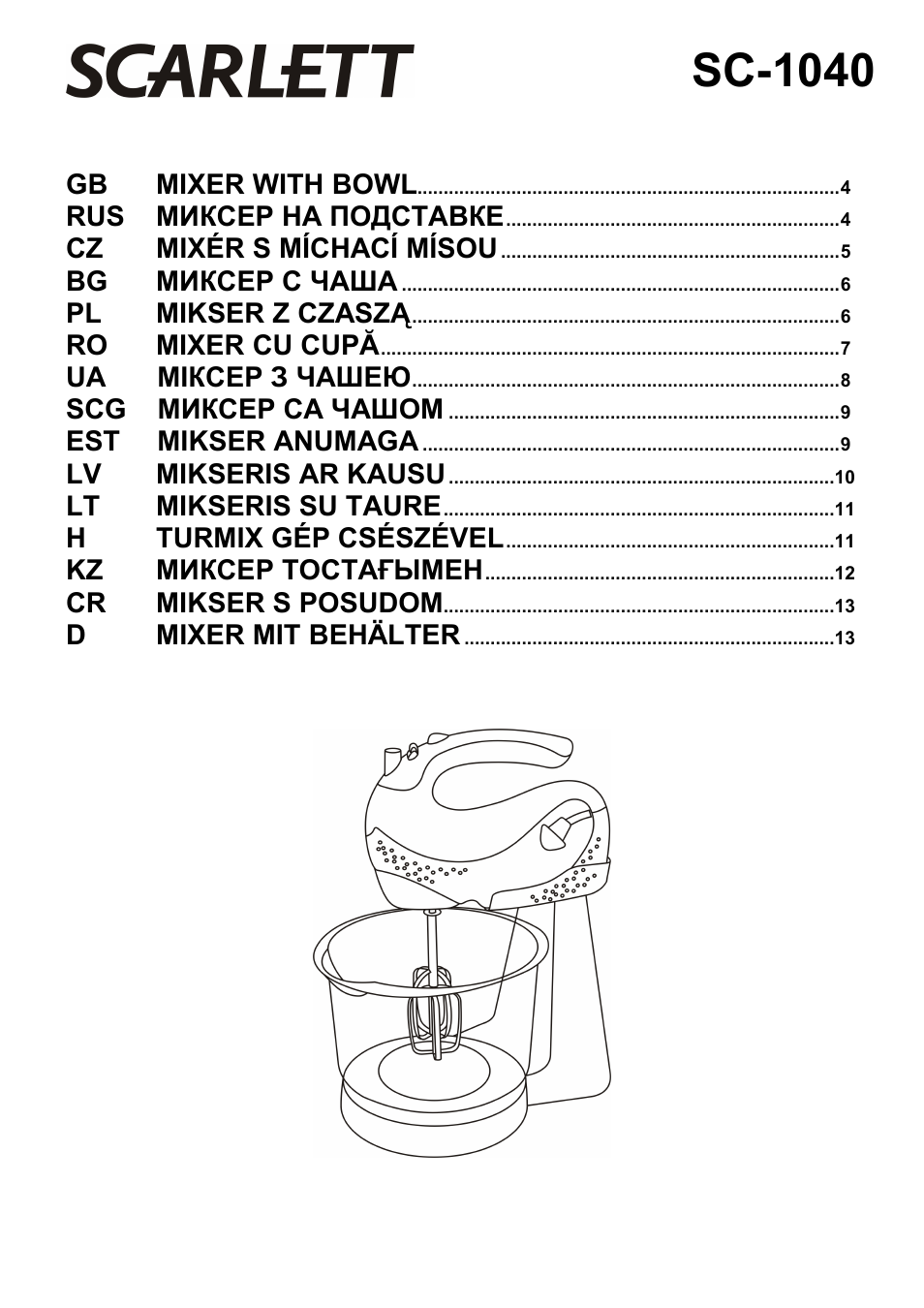 Scarlett SC-1040 User Manual | 14 pages