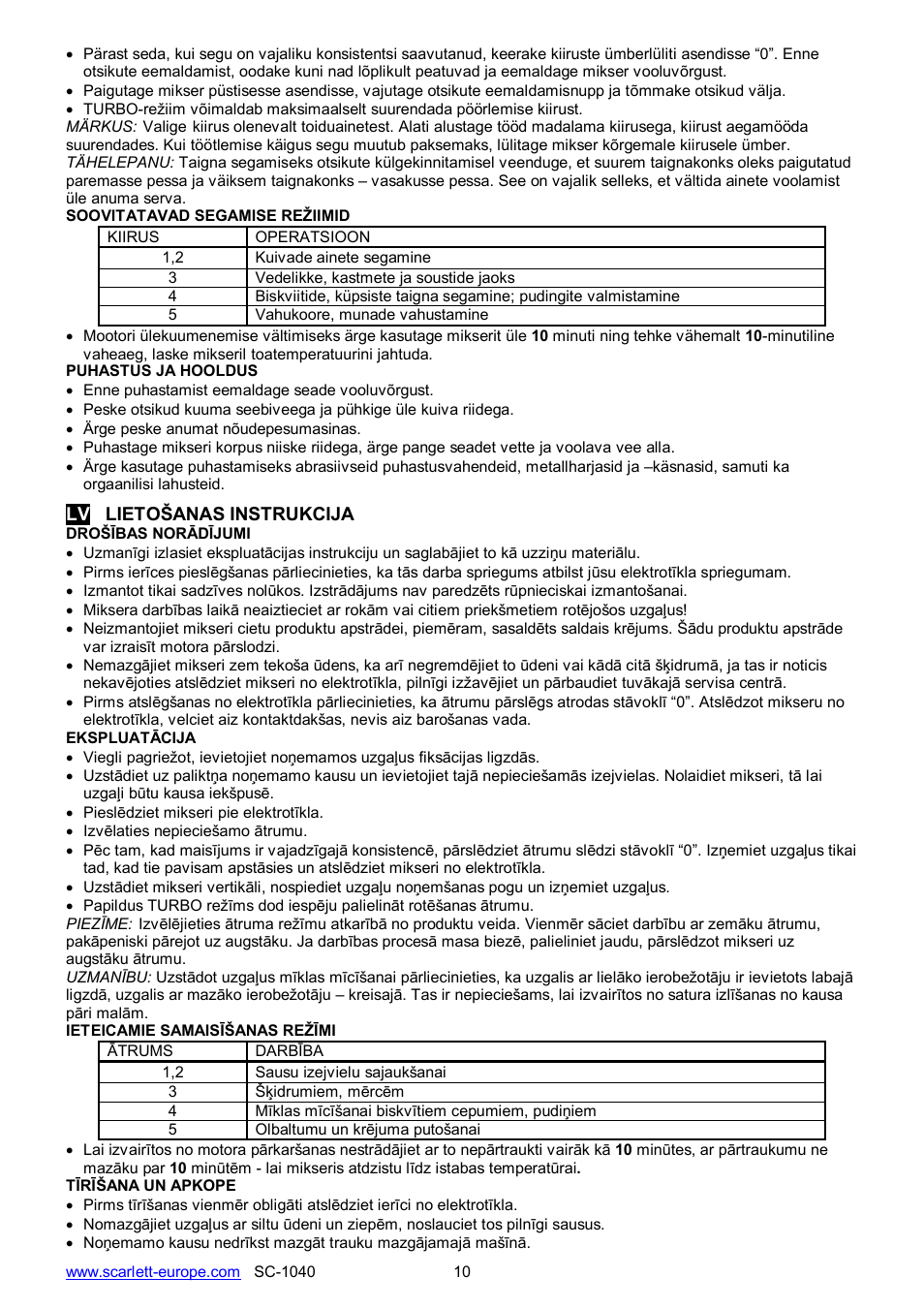 Scarlett SC-1040 User Manual | Page 10 / 14