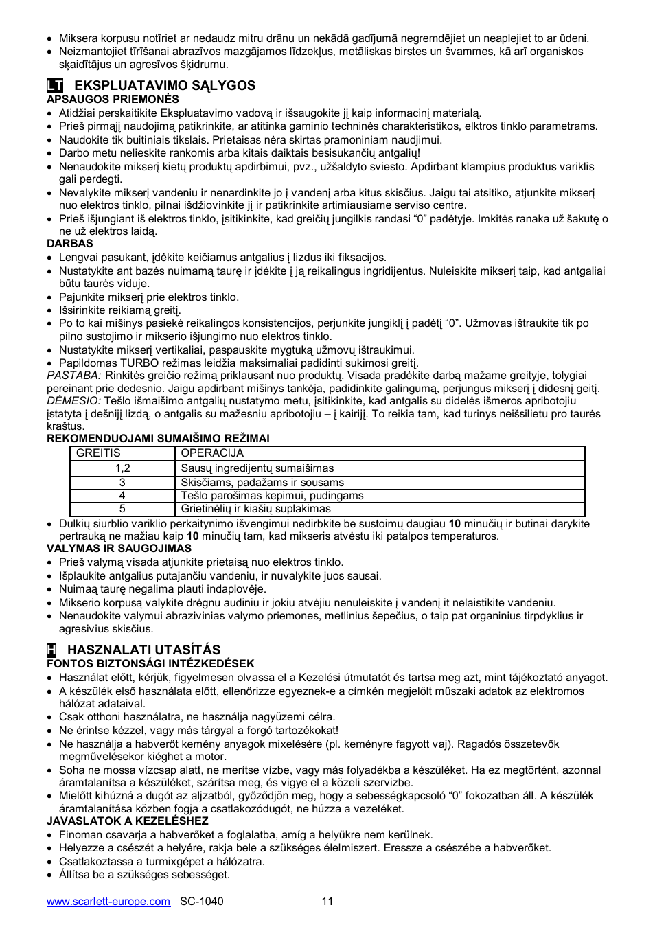 Scarlett SC-1040 User Manual | Page 11 / 14