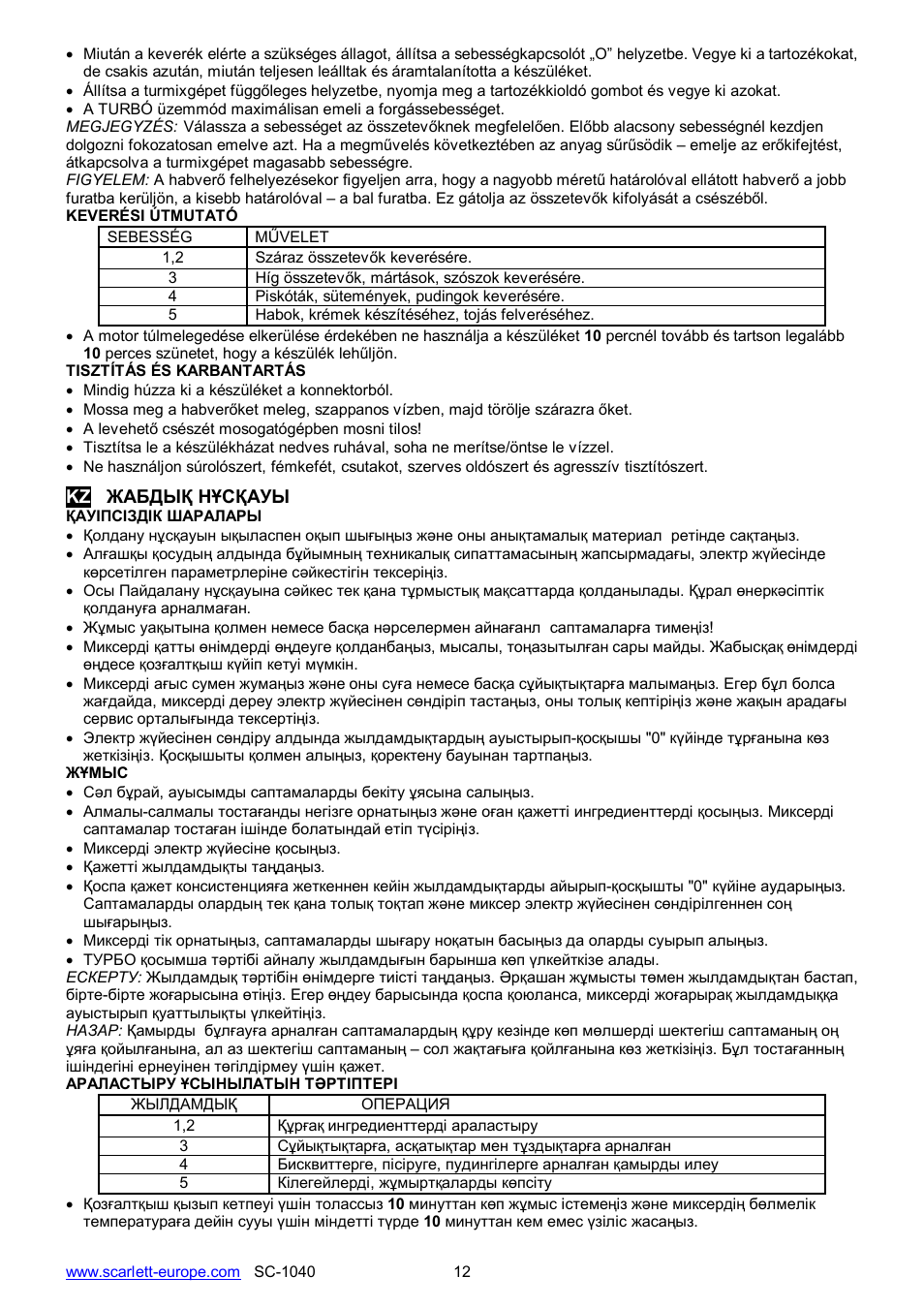 Scarlett SC-1040 User Manual | Page 12 / 14